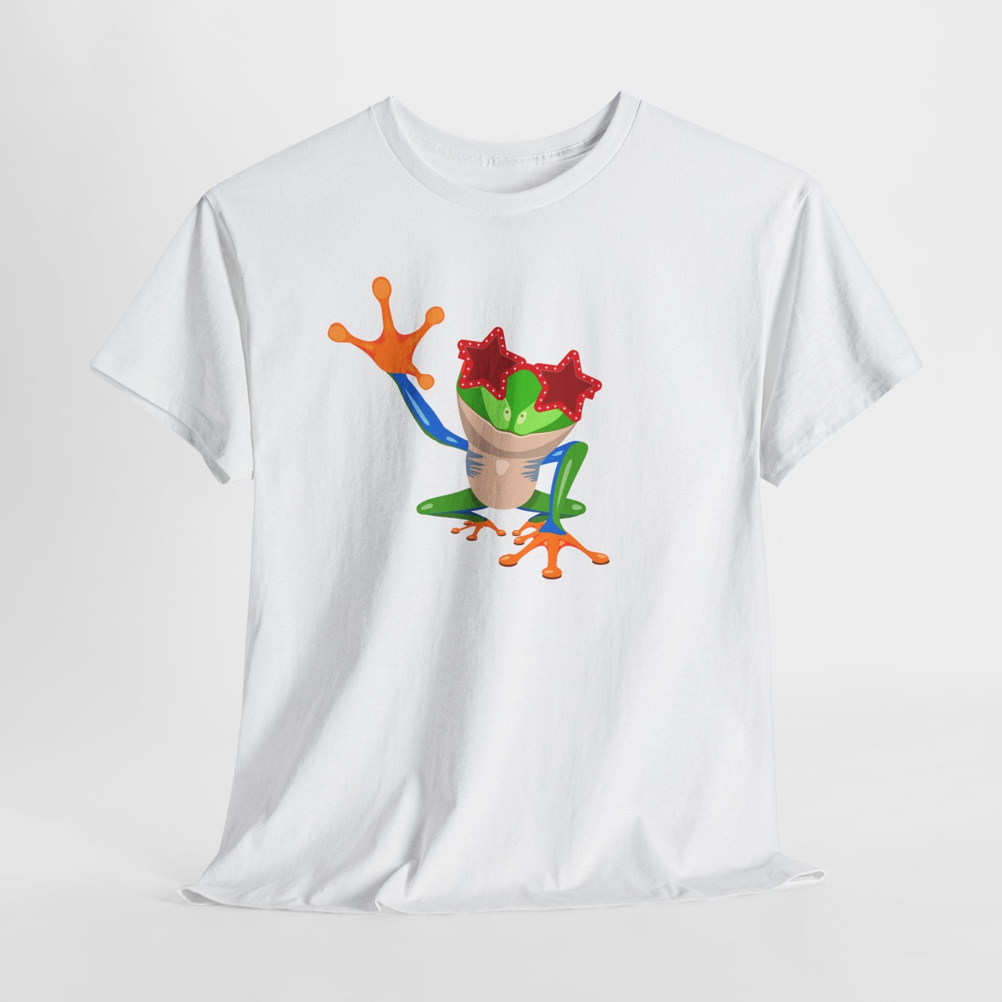 Fun Rocket Man Tree Frog Unisex Heavy Cotton Tee - Fun, Quirky Apparel for Nature Lovers, Gift for Kids and Adults, Summer Casual Wear, [...]