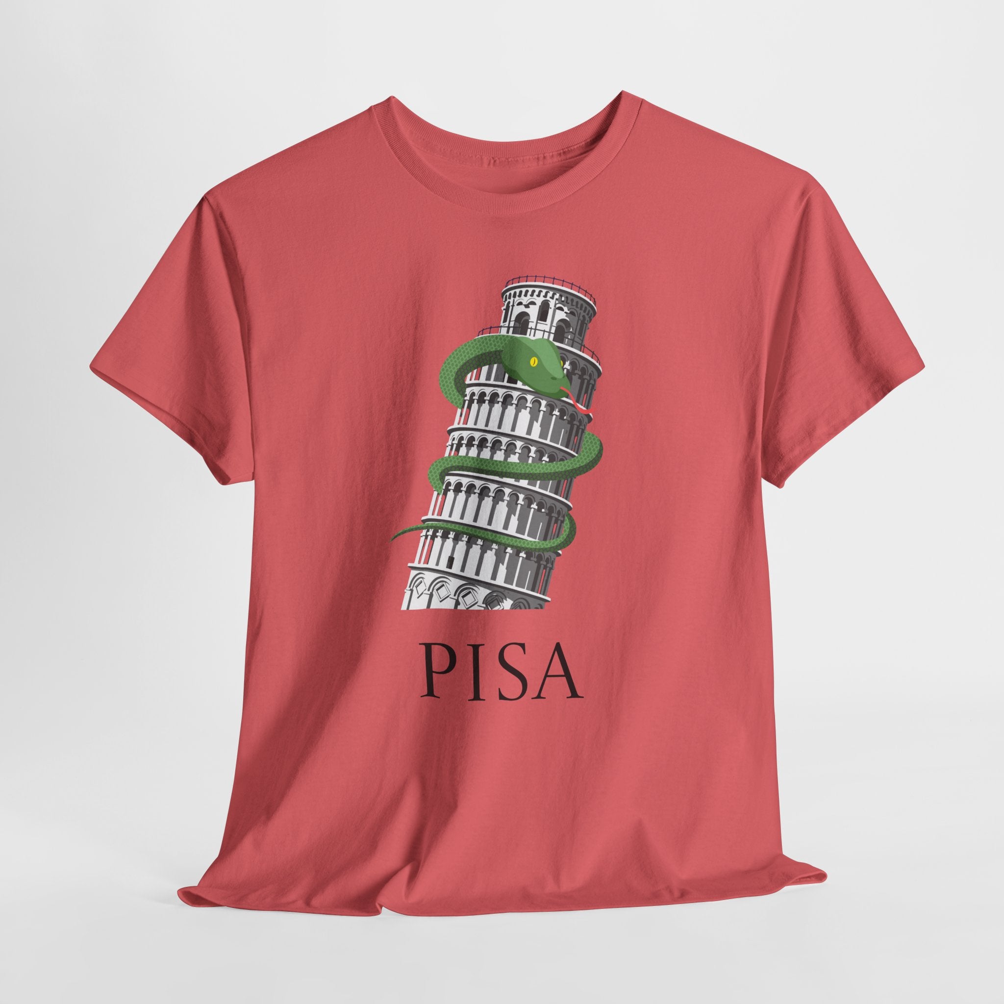 Fun Tower of Pisa Graphic Unisex Heavy Cotton Tee - Fun Graphic Design