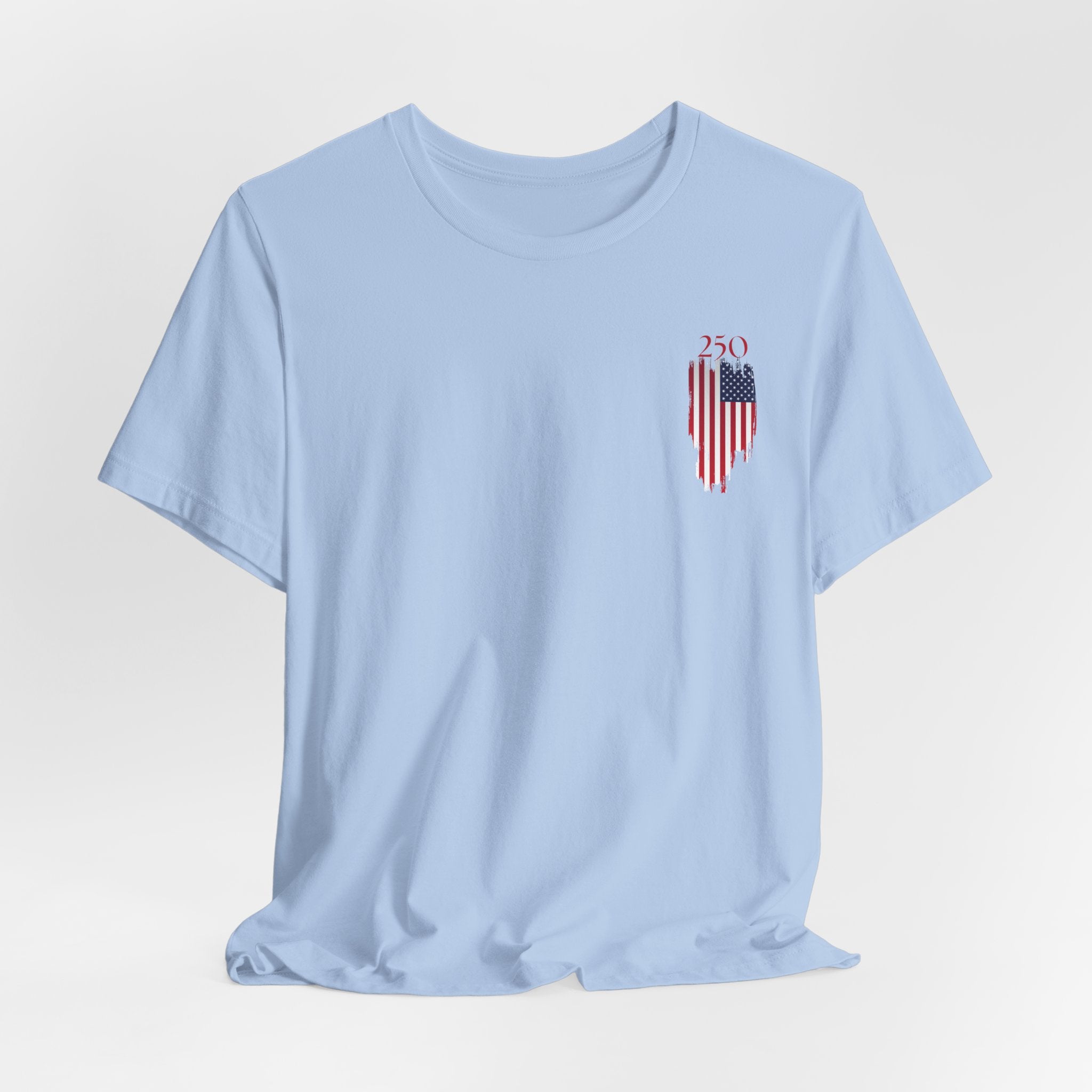 Patriotic 250th Birthday of USA Graphic Tee for Everyday Wear, USA Flag Shirt, Unisex Casual T-Shirt, Summer Style, Ideal for July 4th Celebrations