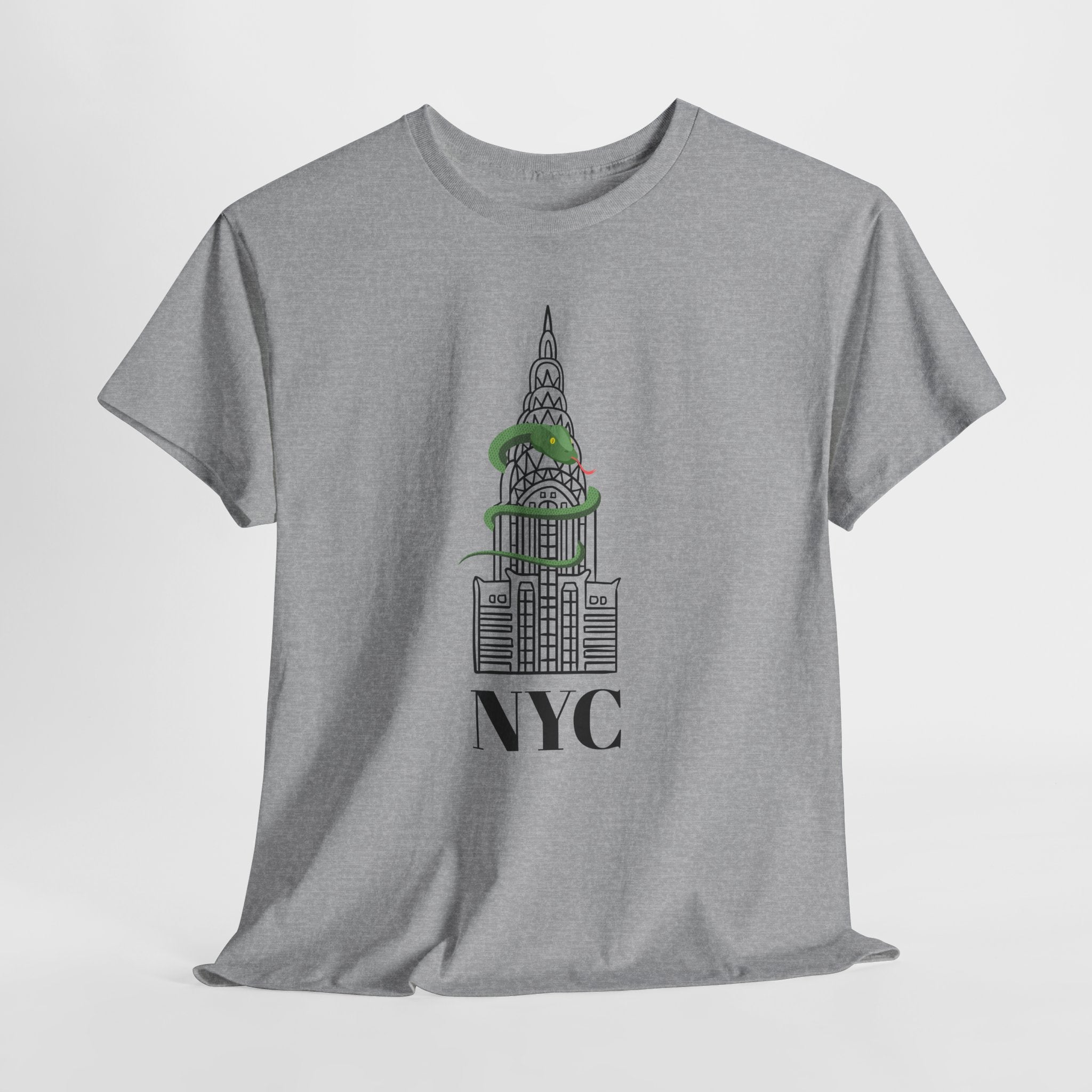 Ouirky and Fun NYC Chrysler Building  Graphic Unisex Heavy Cotton Tee Shirt