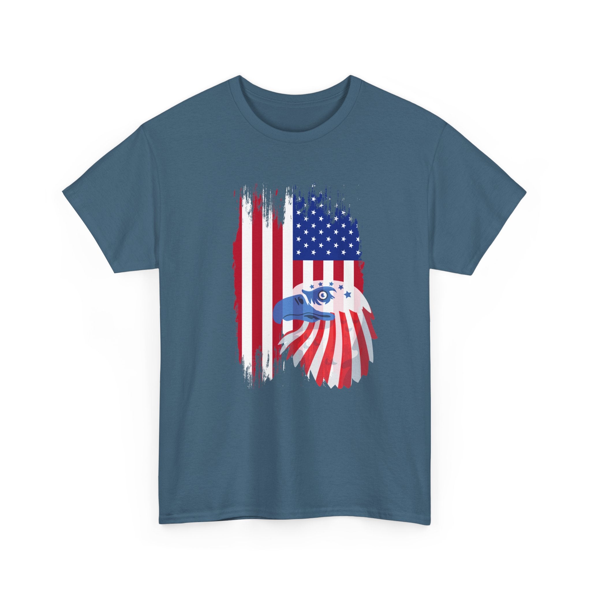 Patriotic Eagle and Flag  Unisex  Cotton T-Shirt, Casual Wear, Independence Day Gift, American Pride Shirt, 4th of July Outfit