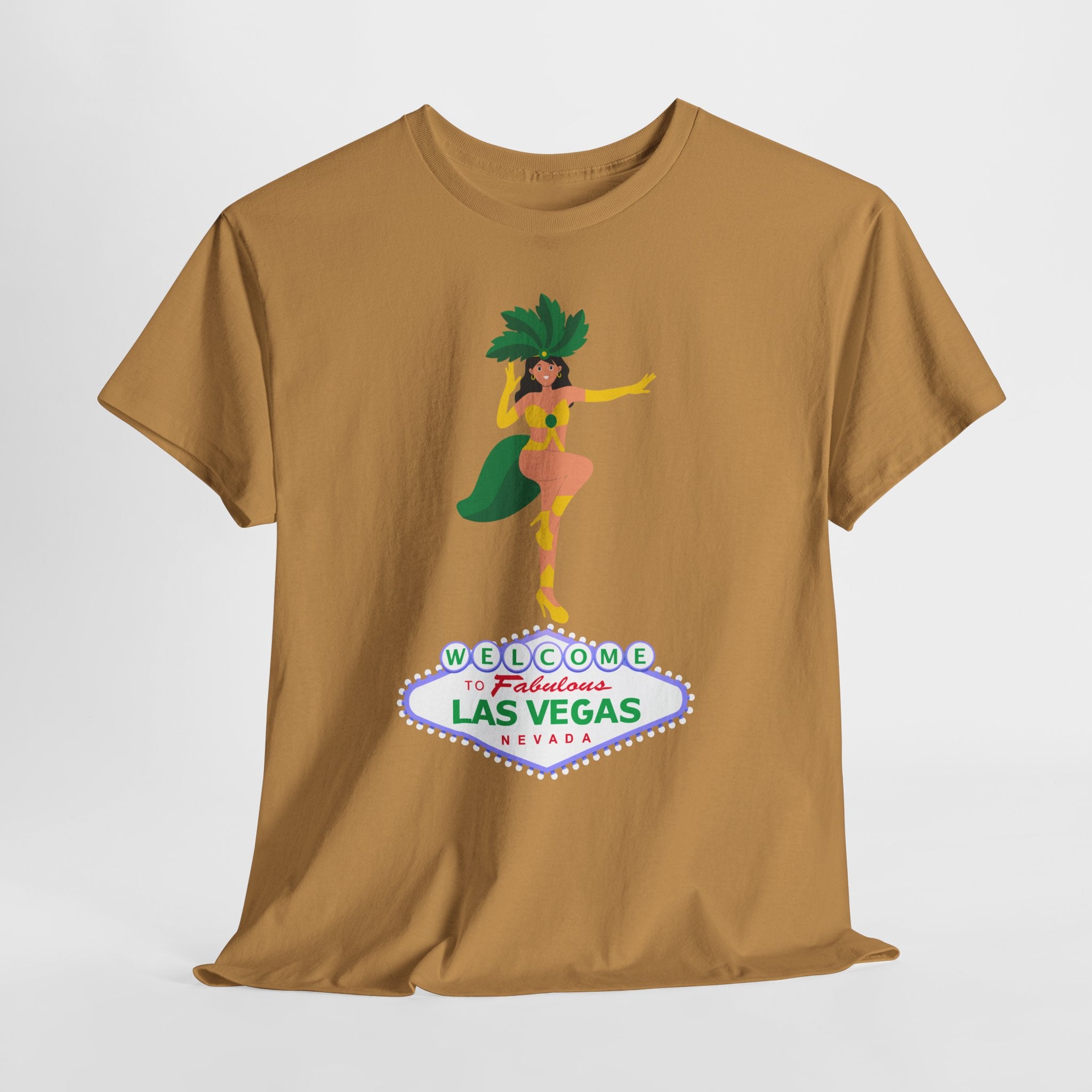 Let The Weekend Party begin with this Las Vegas Showgirl Unisex Heavy Cotton T-Shirt — Welcome to Fabulous Retro Vegas Tee