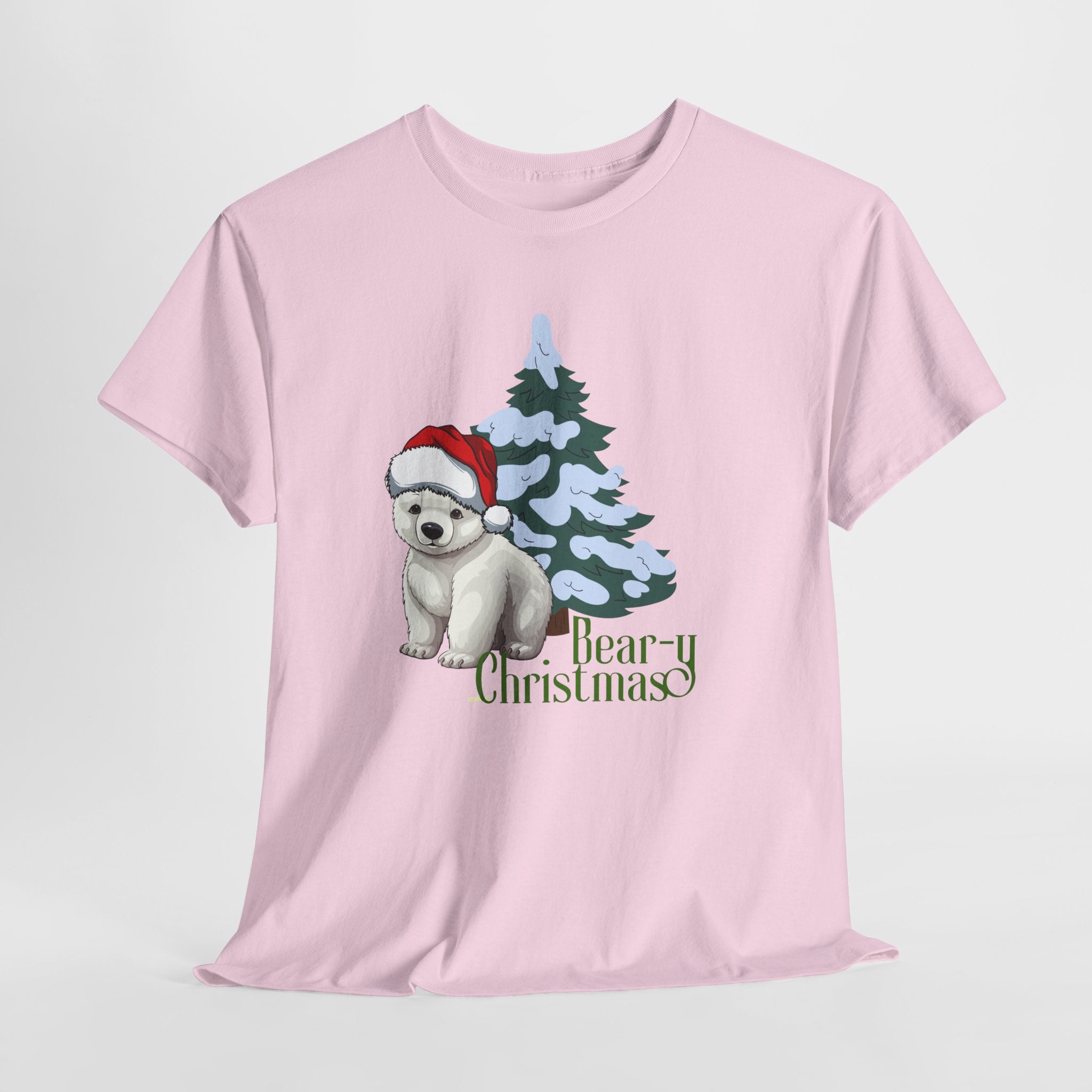 Festive Merry Bear-y Christmas Unisex Heavy Cotton Tee, LGBTQIA+ Community Fun