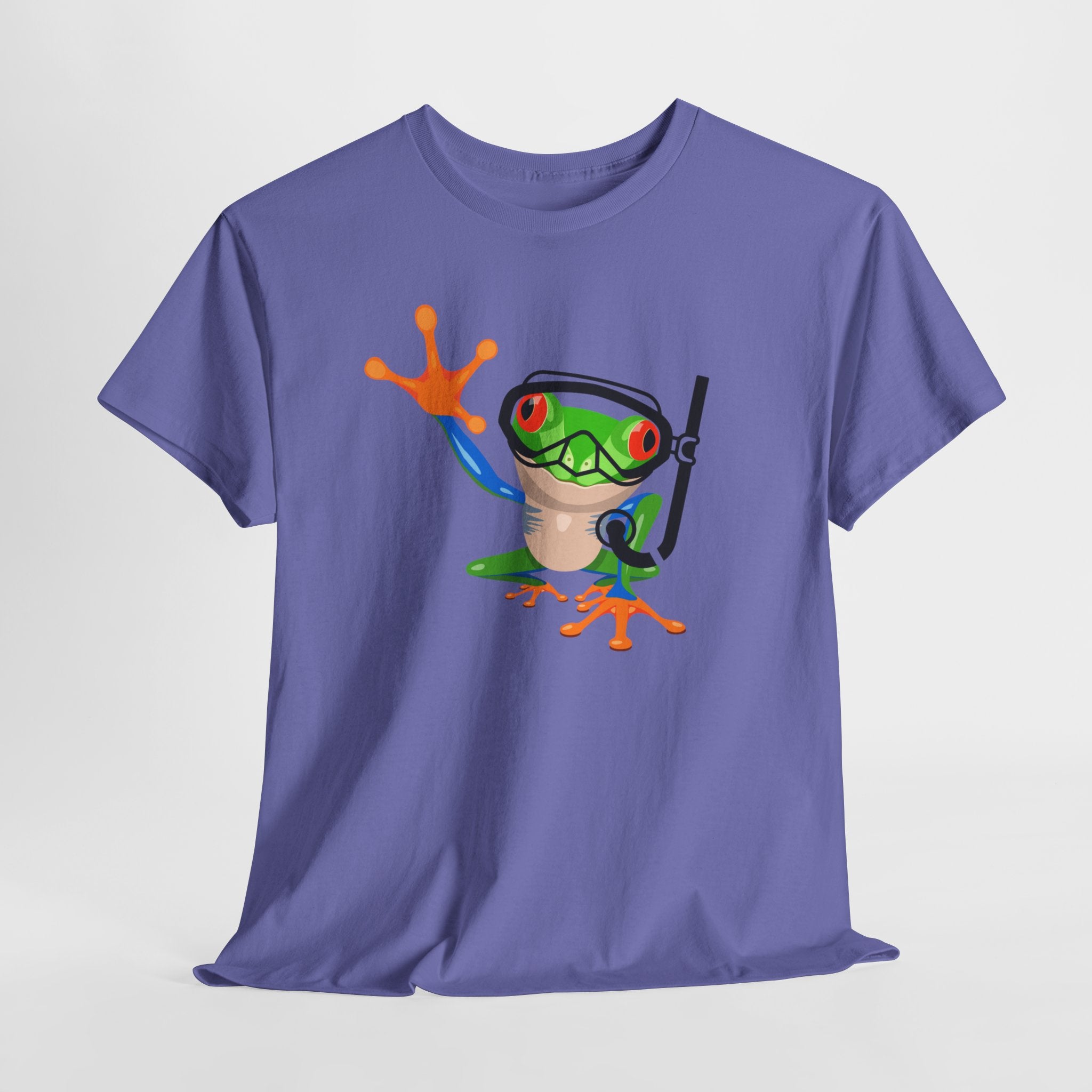 Fun Snorkel Tree Frog Diving Tee, Quirky Graphic Unisex T-Shirt, Perfect for Pool Parties, Gift for Nature Lovers, Beach Wear, Summer Vibes