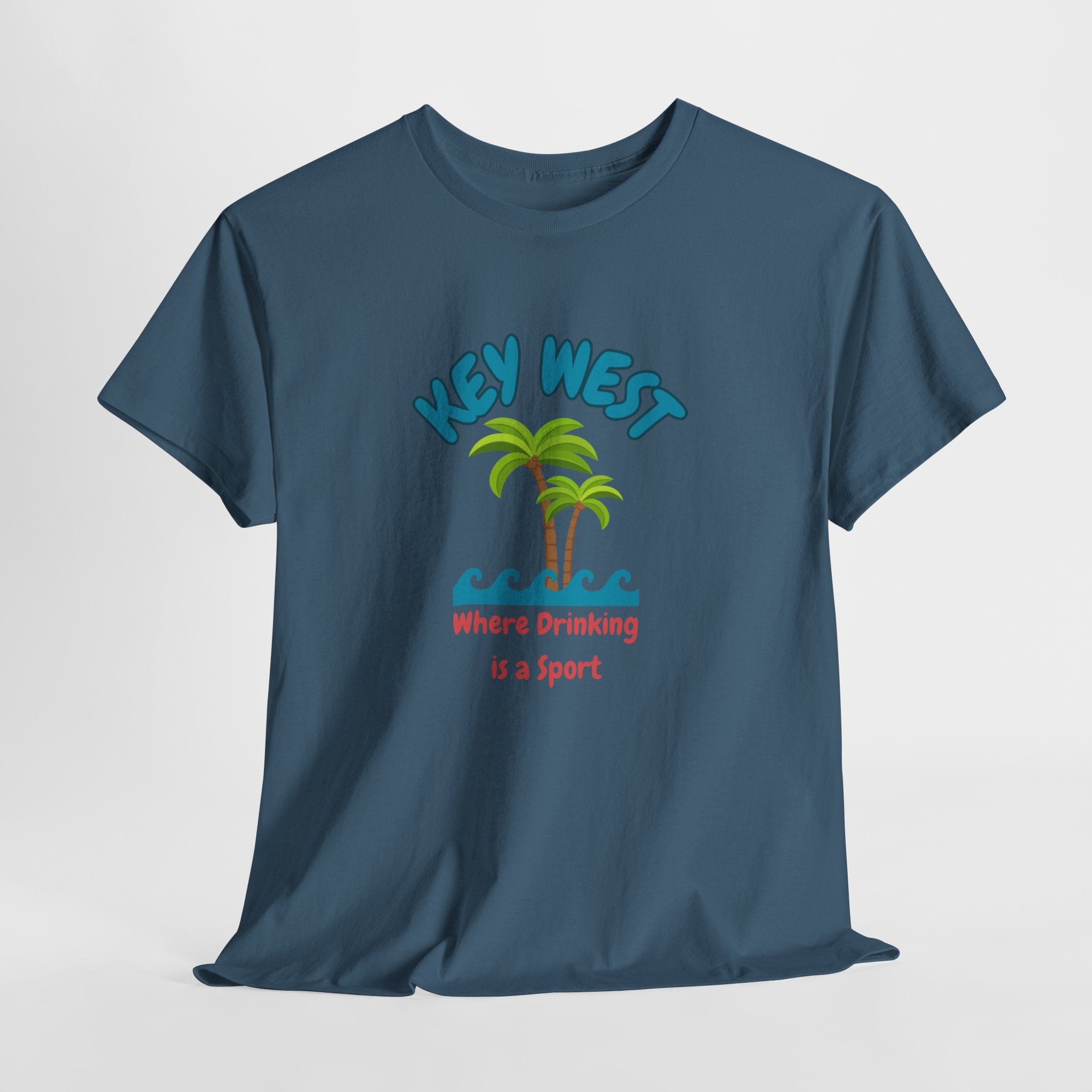 Funny Key West Drinking Unisex Heavy Cotton Tee, Beach Vibe Shirt, Summer Vacation Apparel, Gift for Travelers, Fun Drinking Sport Tee