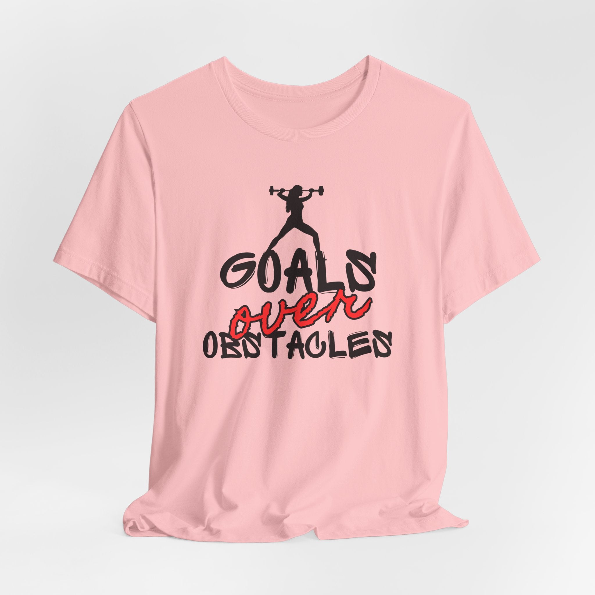 Motivational Fitness Tee - Goals Over Obstacles Shirt, Workout Top, Gym Apparel, Inspirational T-Shirt, Fitness Gift