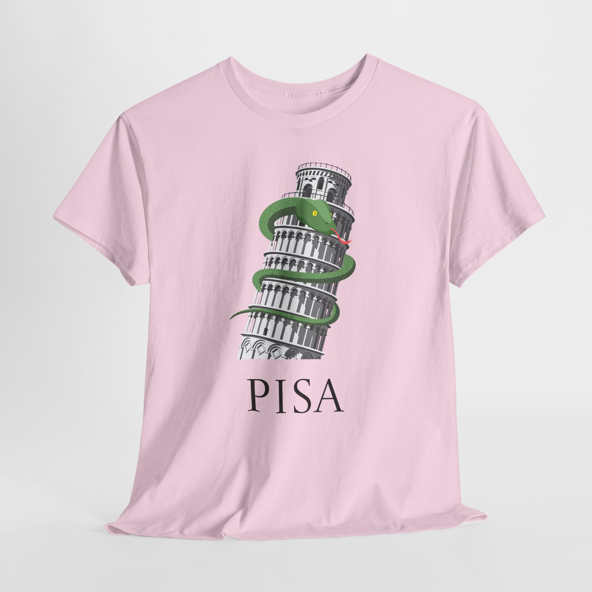 Fun Tower of Pisa Graphic Unisex Heavy Cotton Tee - Fun Graphic Design