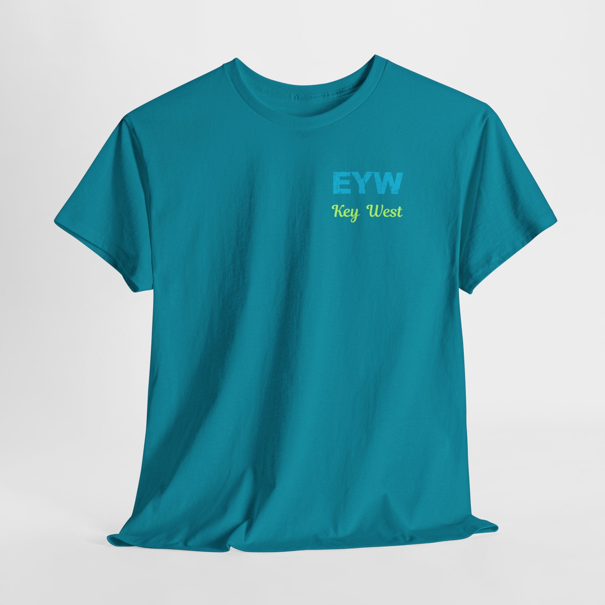 EYW Key West International Airport Vibes Unisex Heavy Cotton Tee — Vintage Distressed Lettering Florida T‑Shirt