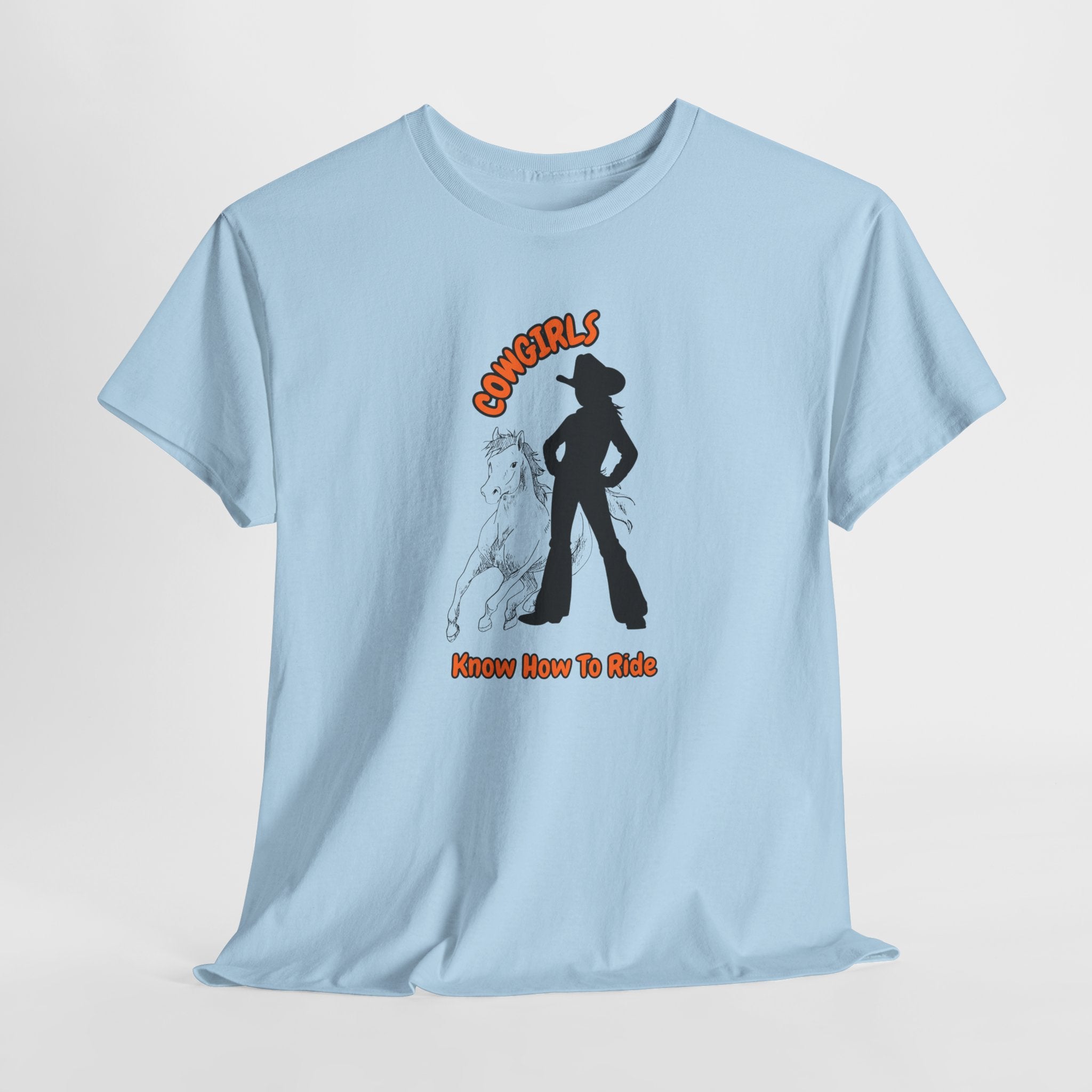 Fun Cowgirls Know How To Ride Unisex Heavy Cotton Tee, Perfect Casual Bar-Saloon Wear