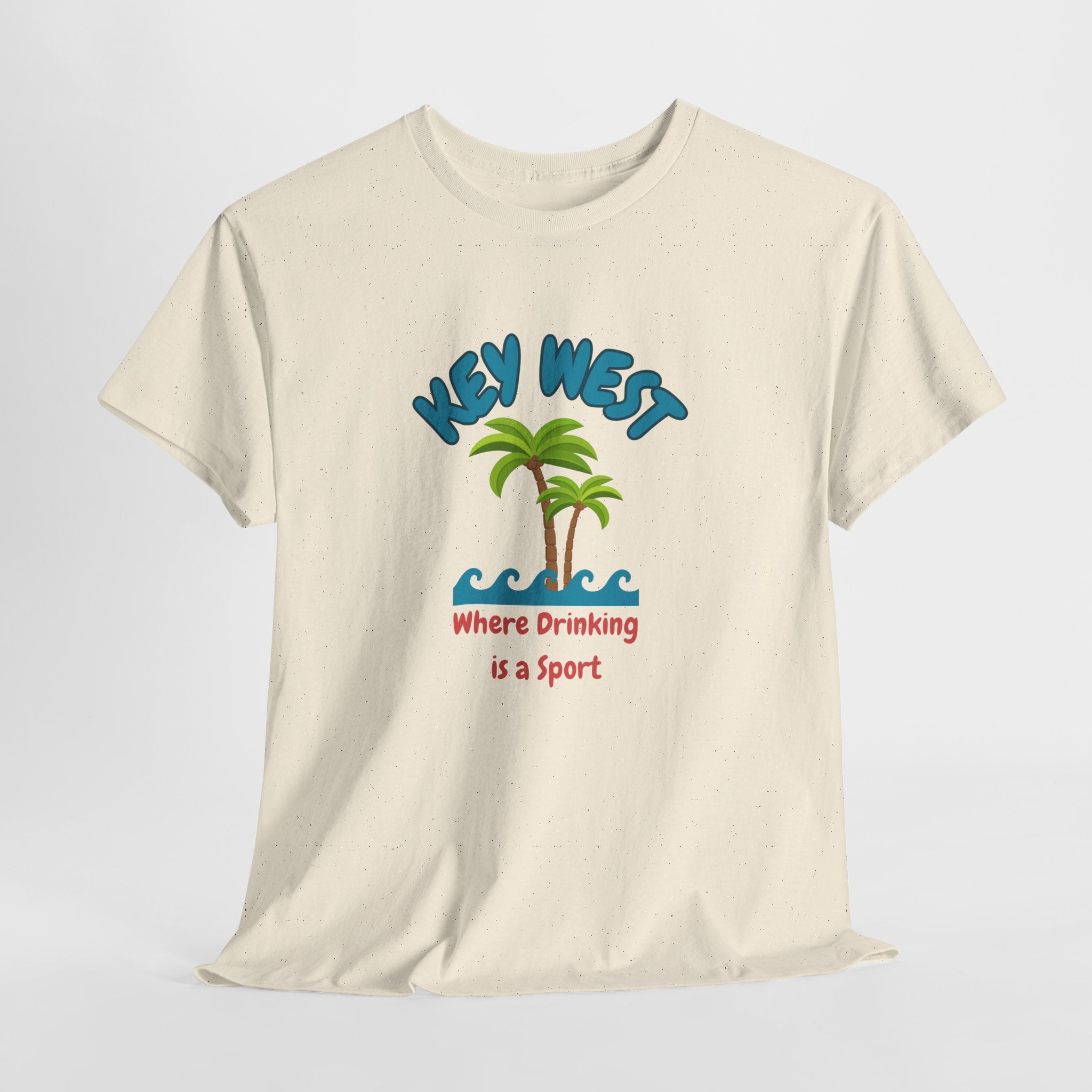 Funny Key West Drinking Unisex Heavy Cotton Tee, Beach Vibe Shirt, Summer Vacation Apparel, Gift for Travelers, Fun Drinking Sport Tee