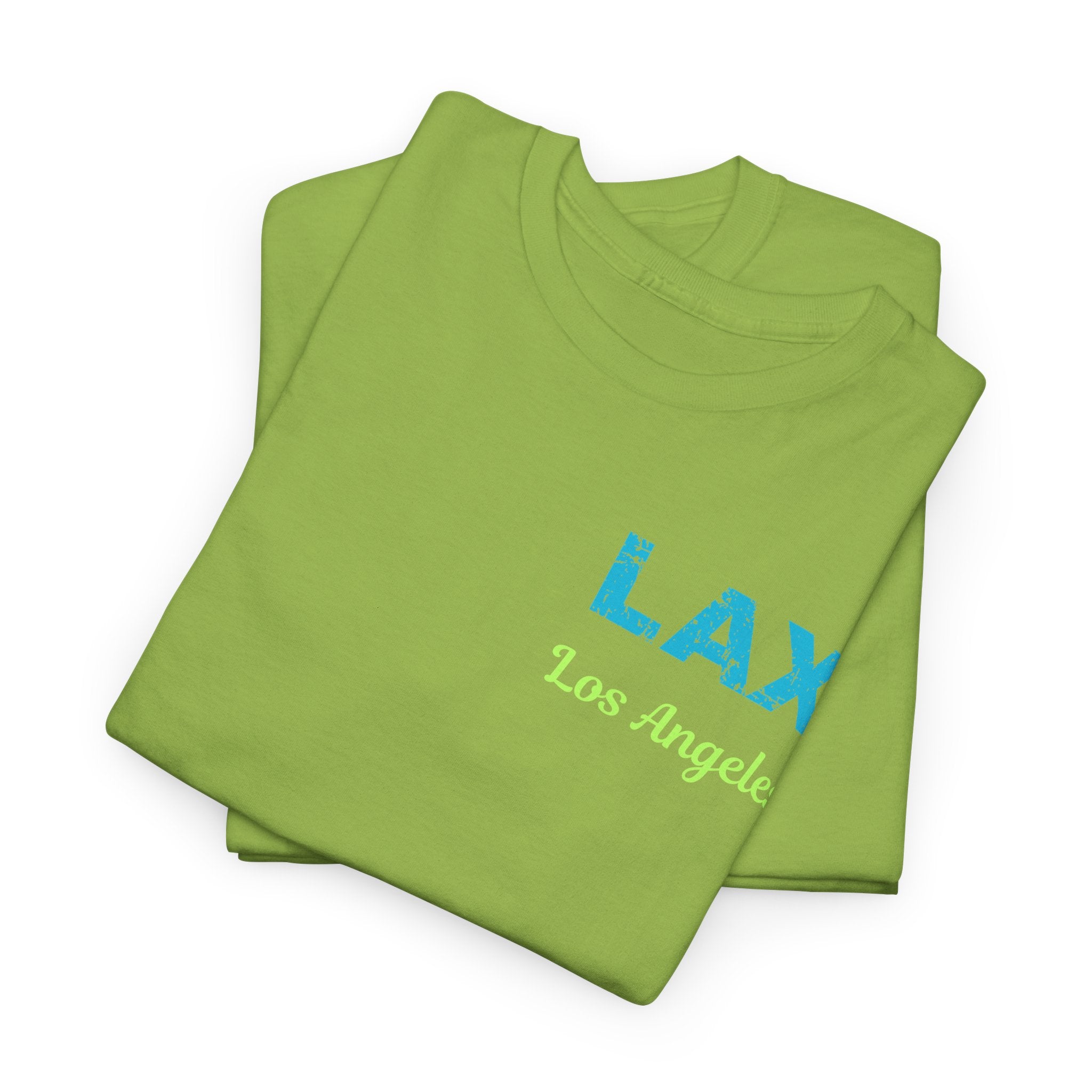 Distressed Letter LAX Los Angeles International Airport  Unisex Heavy Cotton Tee Shirt