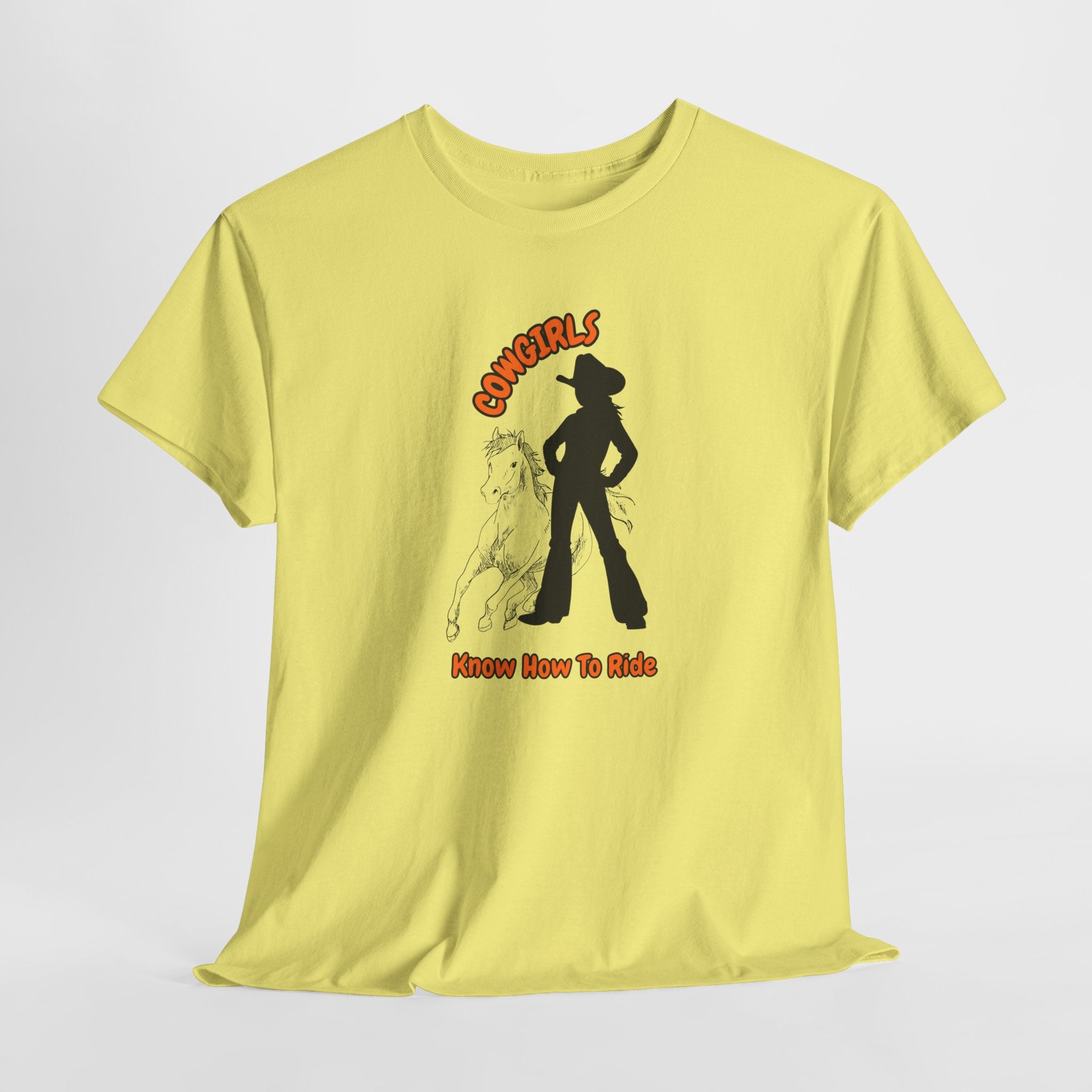 Fun Cowgirls Know How To Ride Unisex Heavy Cotton Tee, Perfect Casual Bar-Saloon Wear