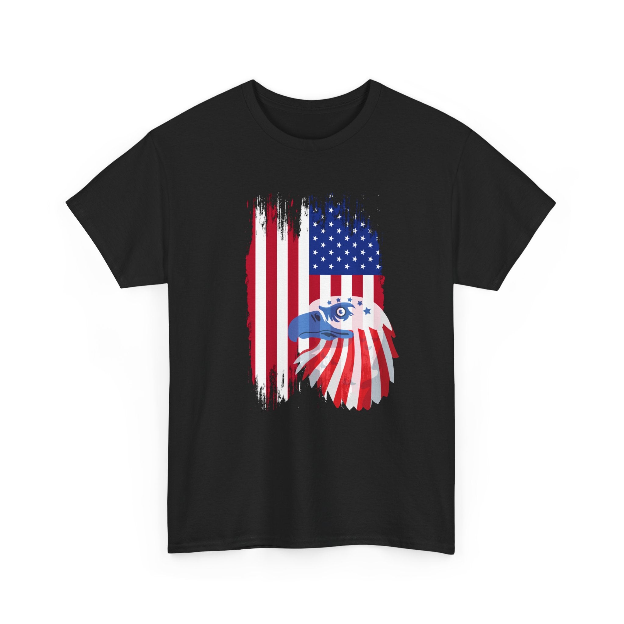 Patriotic Eagle and Flag  Unisex  Cotton T-Shirt, Casual Wear, Independence Day Gift, American Pride Shirt, 4th of July Outfit