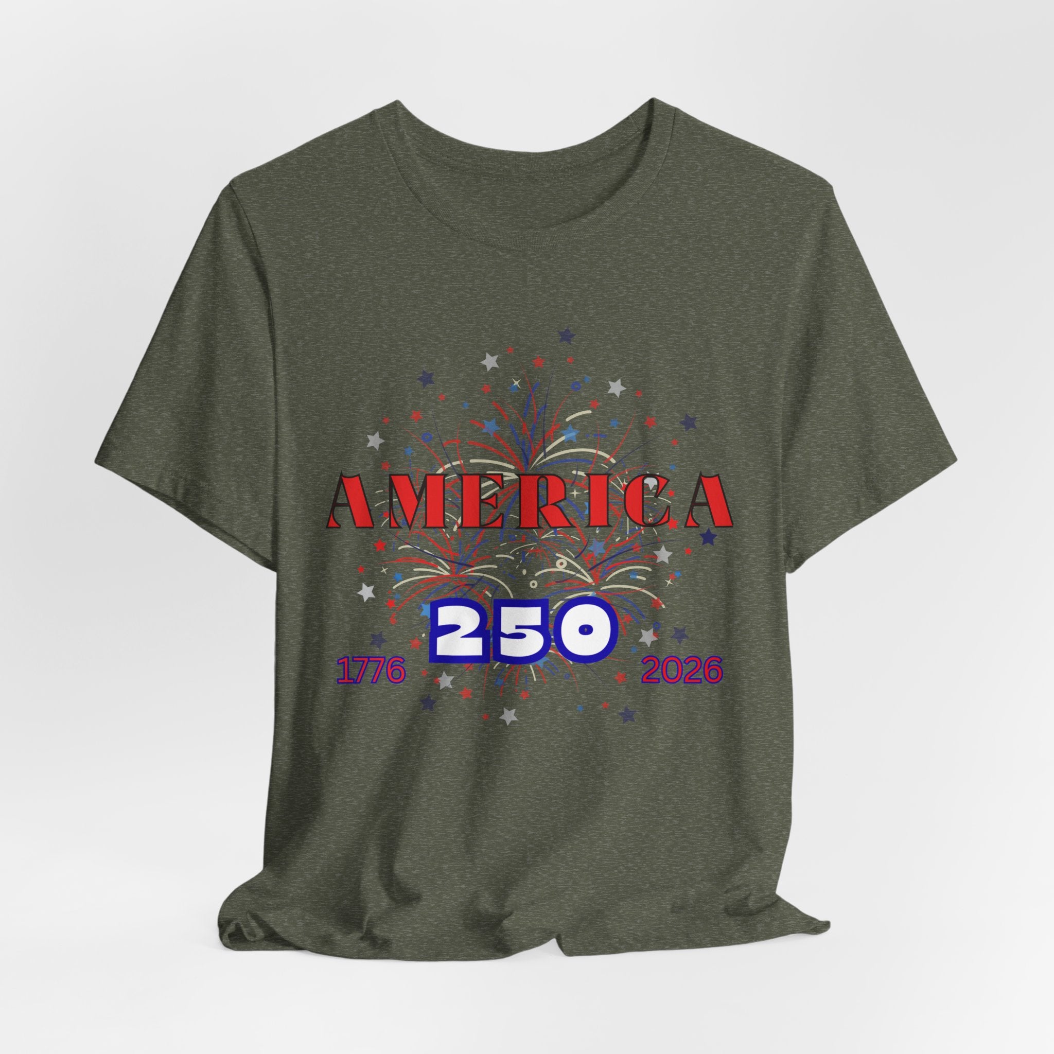 Celebrate America's 250th with this Festive Fireworks Tee, Unisex Jersey Short Sleeve Shirt, Fourth of July Celebration Tee, Independence Day Shirt, Patriotic Gift