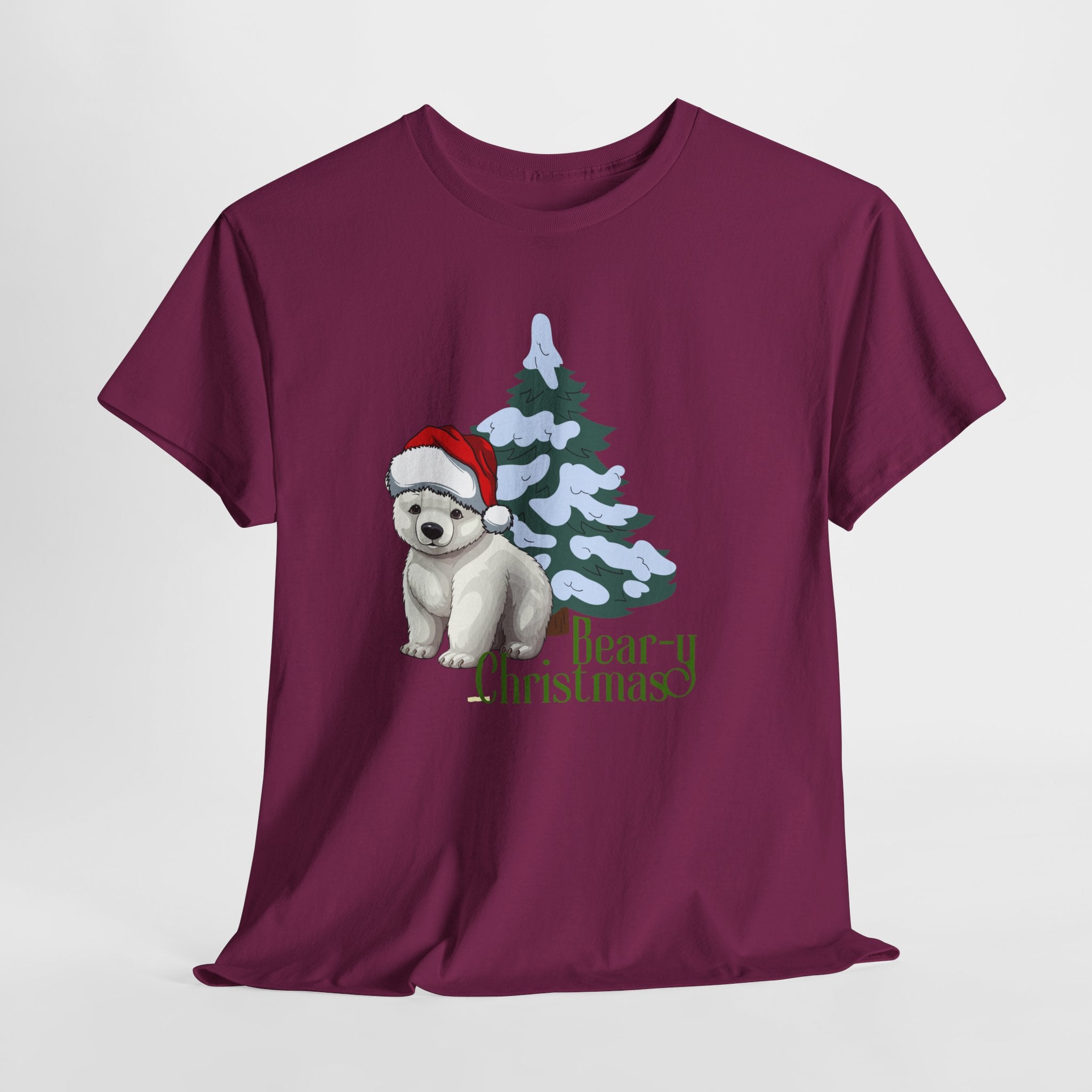 Festive Merry Bear-y Christmas Unisex Heavy Cotton Tee, LGBTQIA+ Community Fun