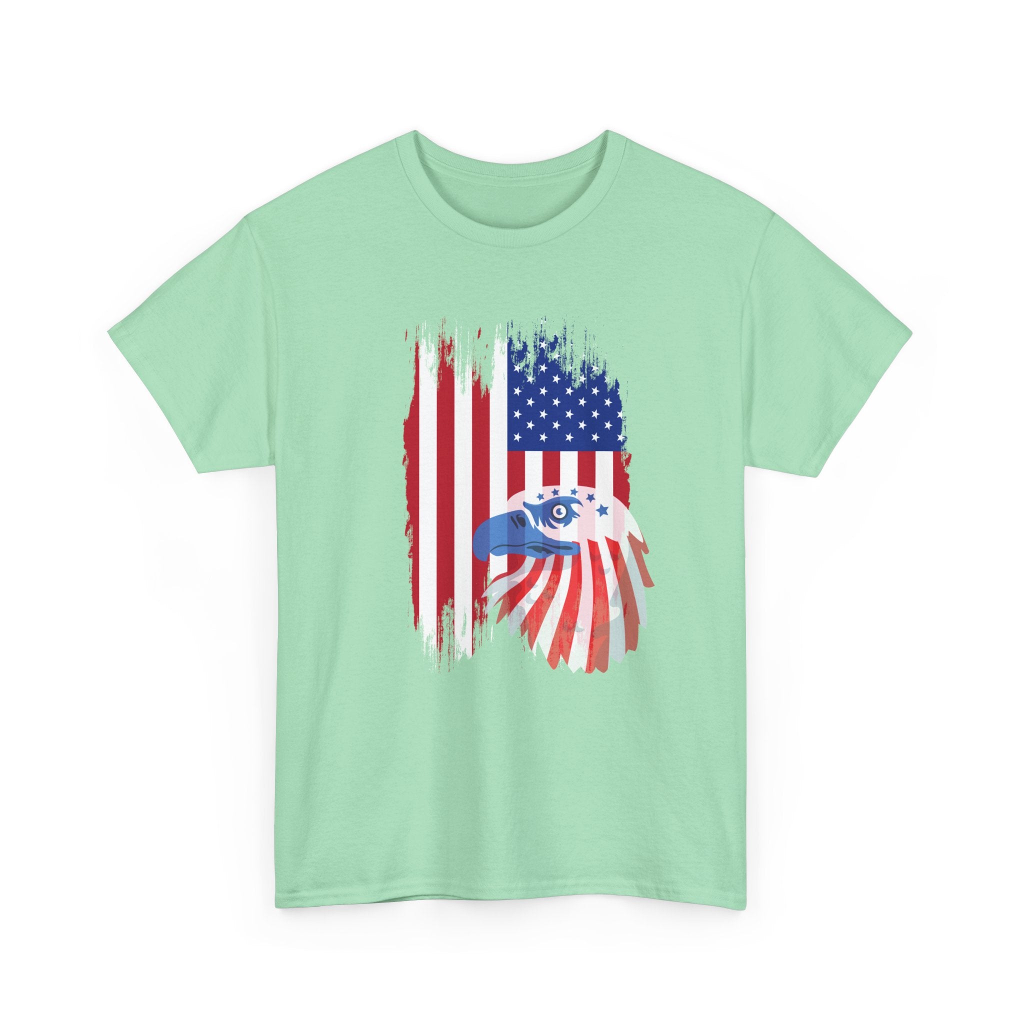 Patriotic Eagle and Flag  Unisex  Cotton T-Shirt, Casual Wear, Independence Day Gift, American Pride Shirt, 4th of July Outfit
