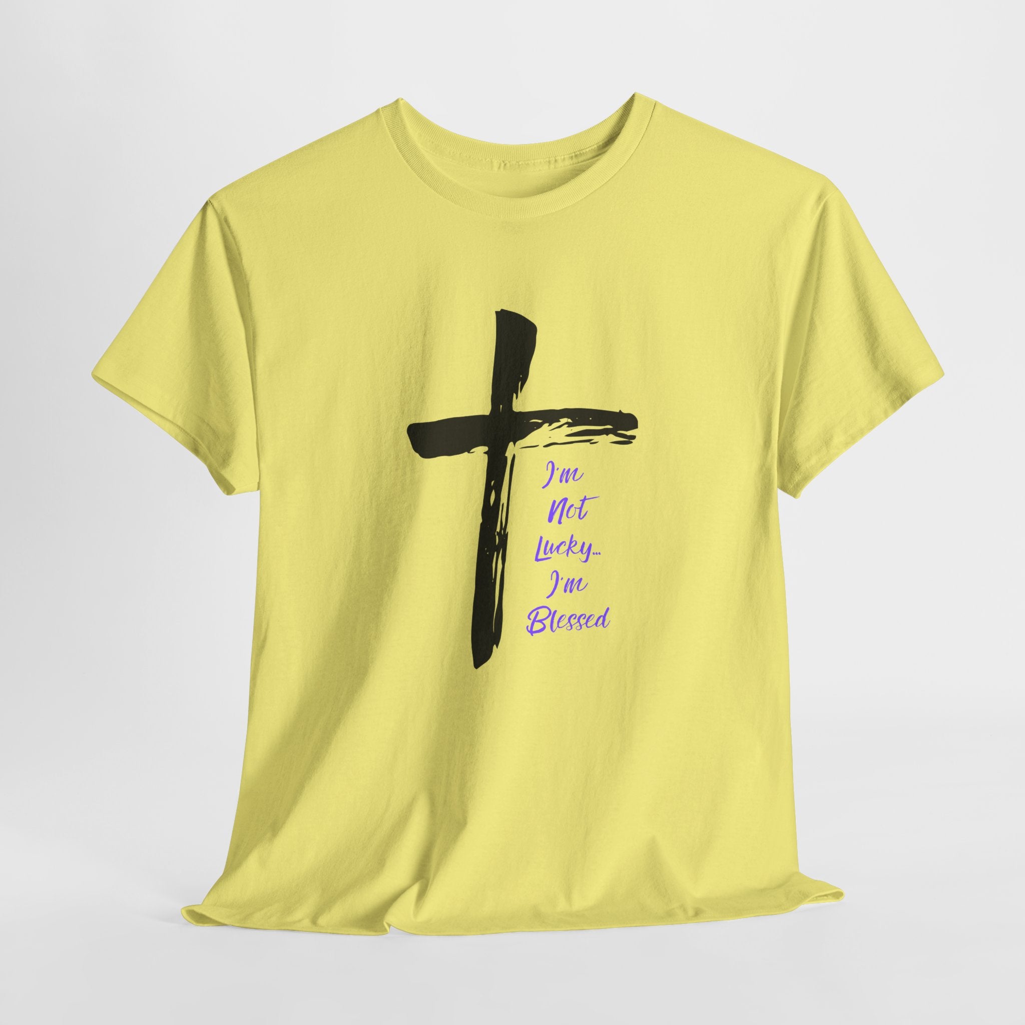 Faith-Inspired Unisex Heavy Cotton Tee - 'I NOT Lucky ...I Am Blessed'