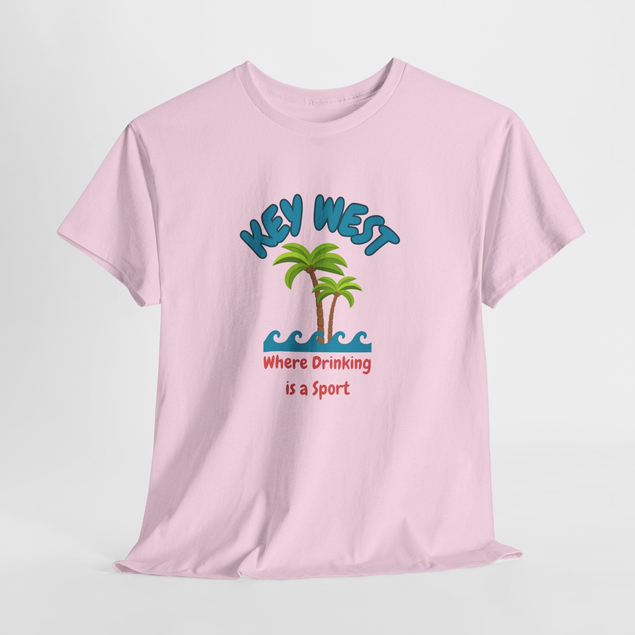 Funny Key West Drinking Unisex Heavy Cotton Tee, Beach Vibe Shirt, Summer Vacation Apparel, Gift for Travelers, Fun Drinking Sport Tee