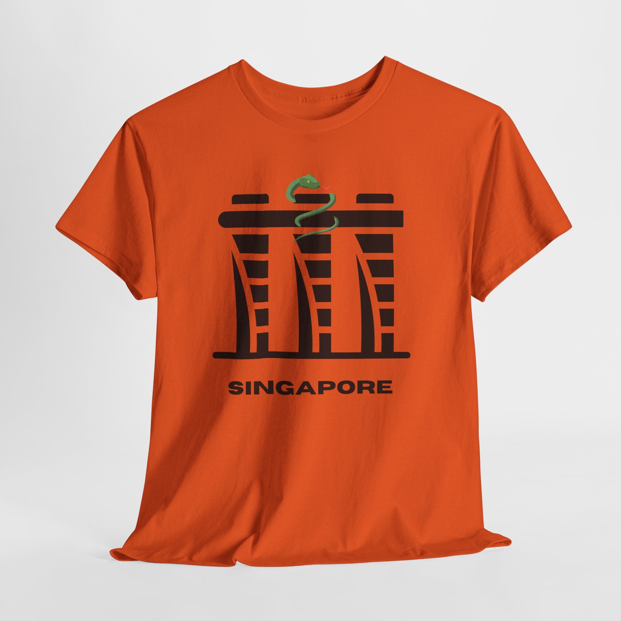 Quirky Singapore Marina Bay Skyline Graphic Unisex Heavy Cotton T‑Shirt — Minimalist Marina Bay Sands Graphic Tee