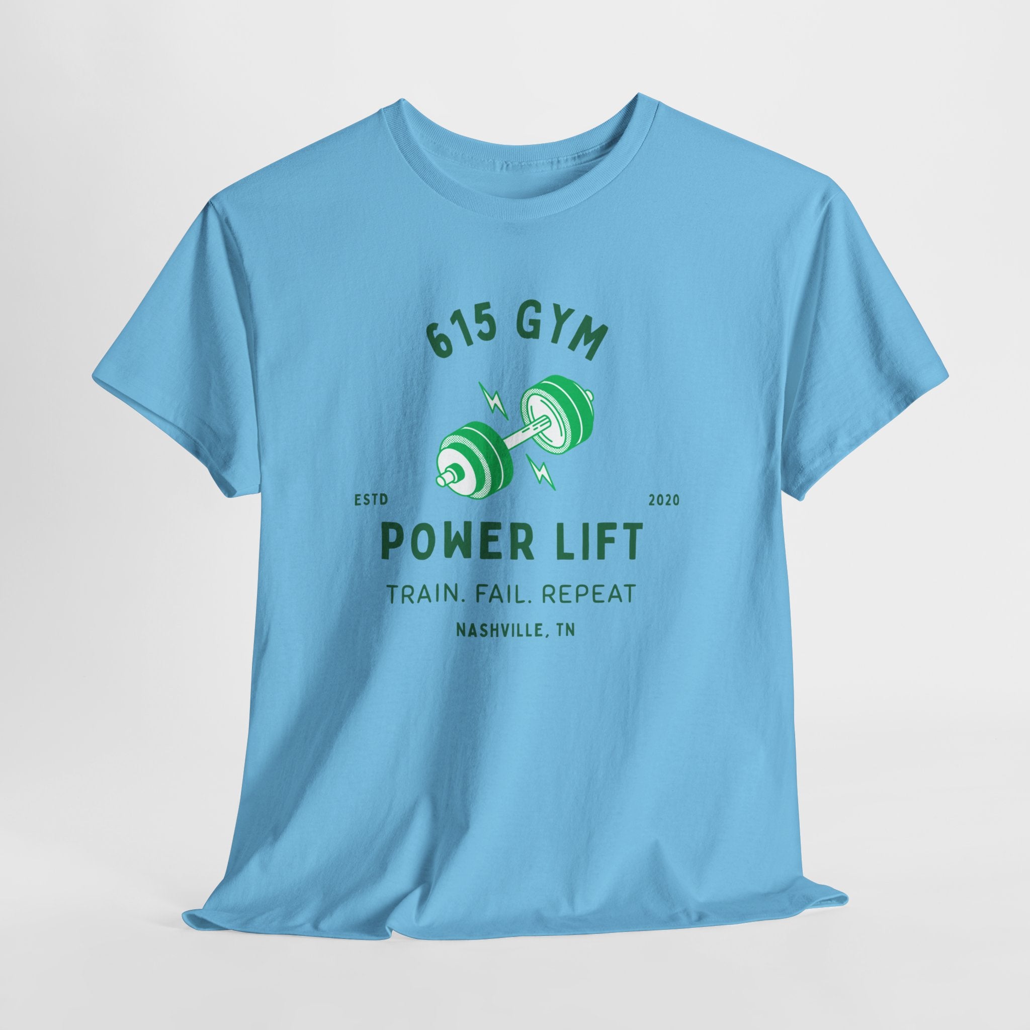 615 Gym Power Lift Nashville, TN  Classic workout gym Unisex Cotton Tee - Workout with Nashville's Popular 615 Gym Design