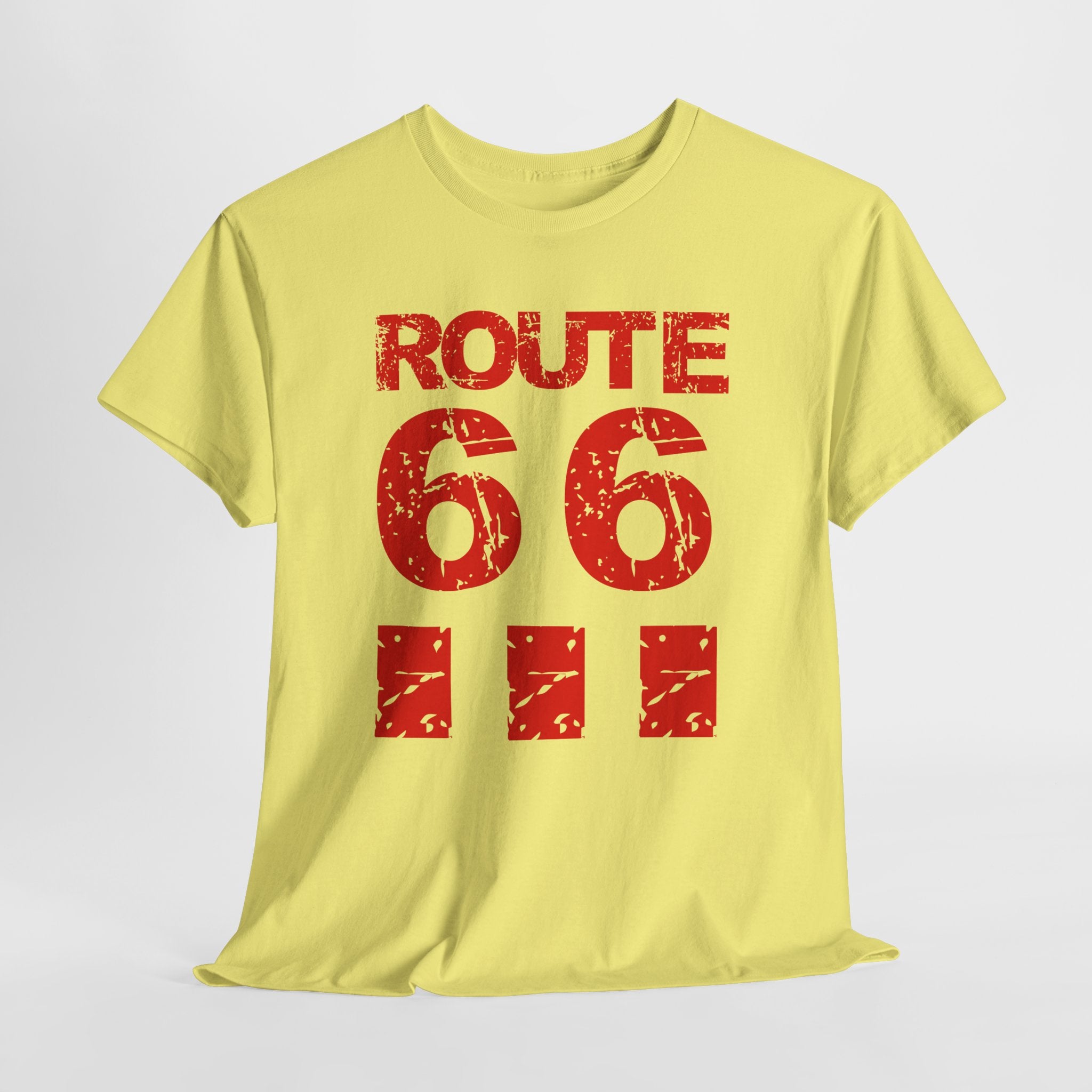 Route 66 Vintage Graphic Unisex Heavy Cotton Tee – Retro Distressed Road Trip T‑Shirt