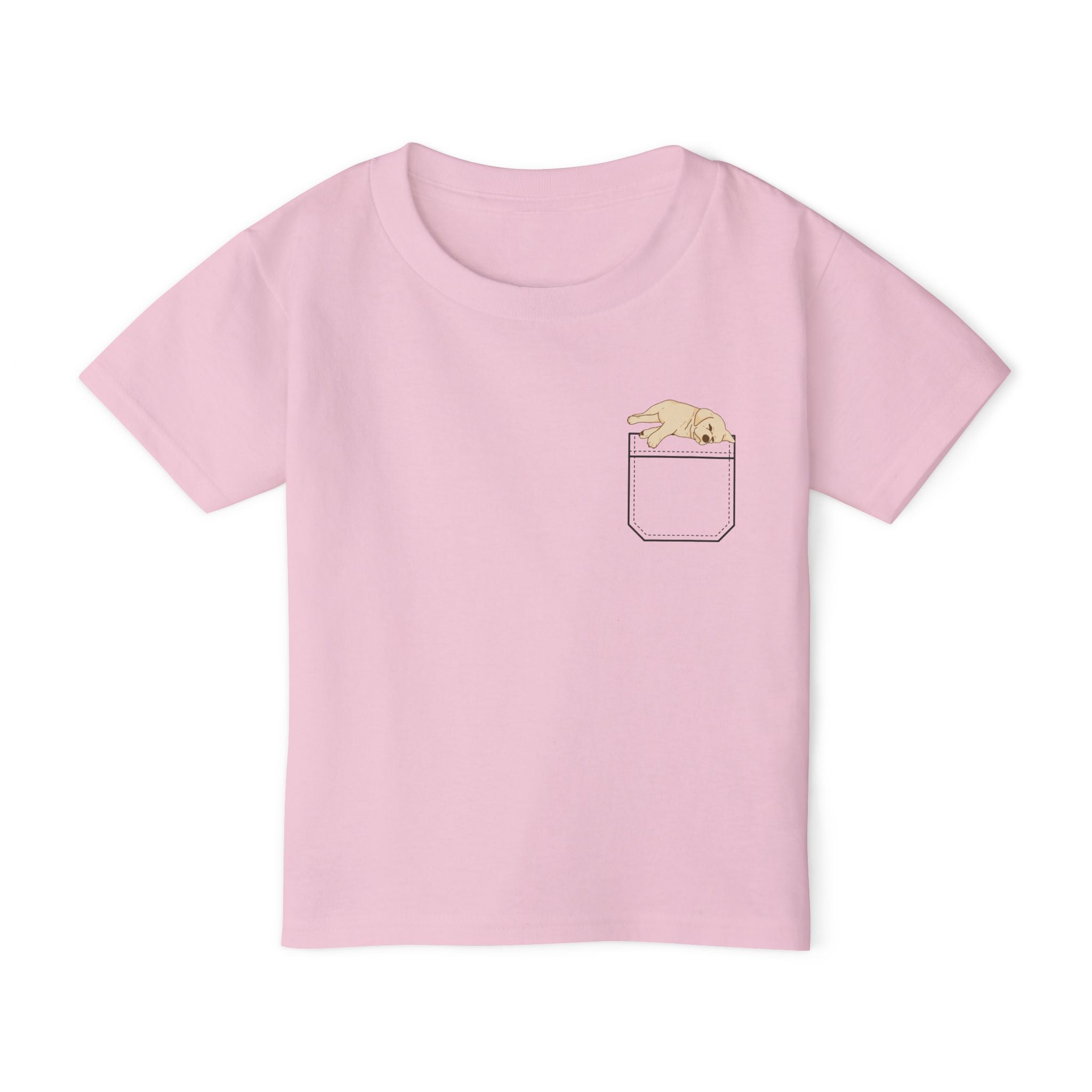 Cute Pocket Pets (Dog) Toddler Unisex heavy Cotton T-shirt.  The Shirt Does Not Have a Pocket.  The Pocket is part of the Design