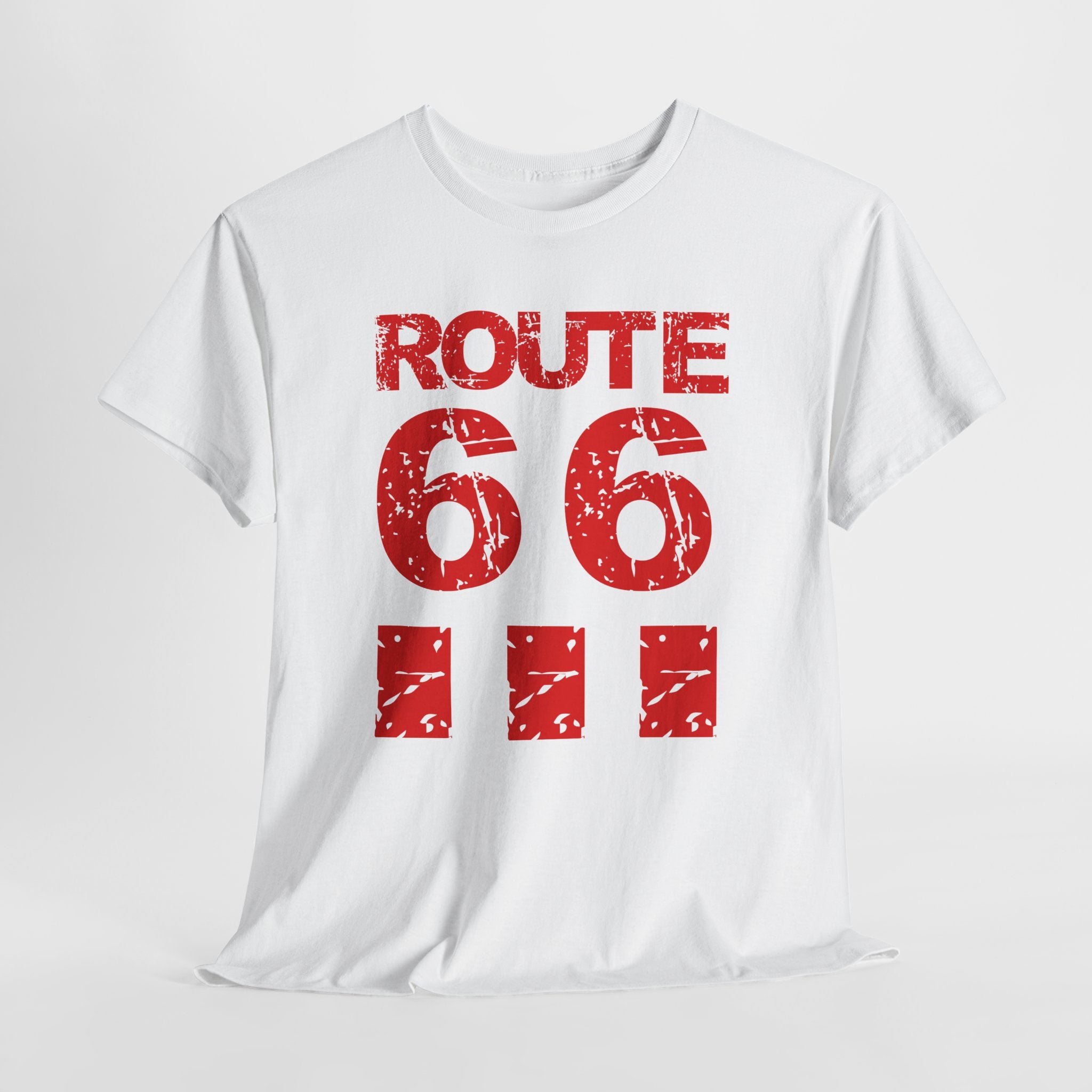 Route 66 Vintage Graphic Unisex Heavy Cotton Tee – Retro Distressed Road Trip T‑Shirt
