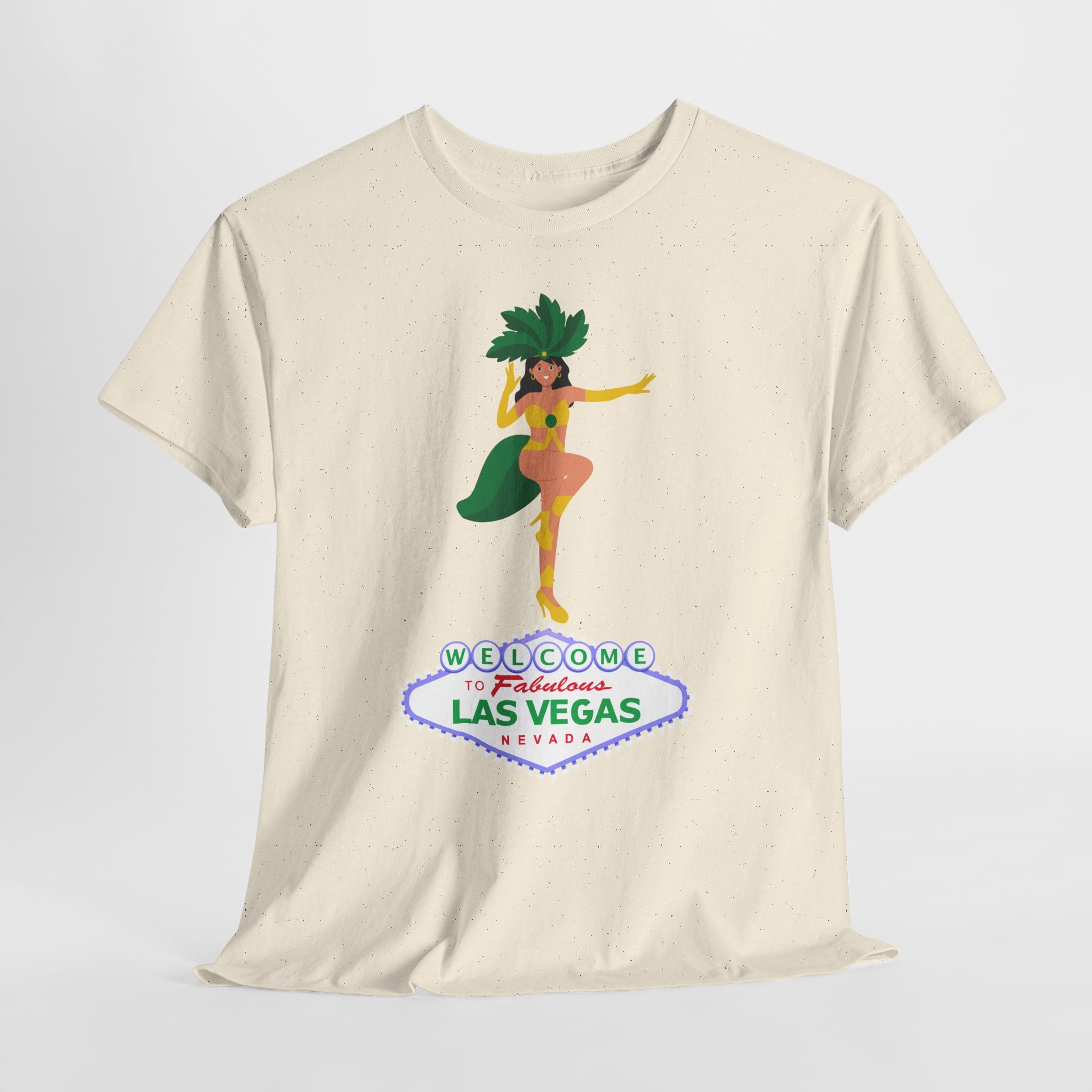 Let The Weekend Party begin with this Las Vegas Showgirl Unisex Heavy Cotton T-Shirt — Welcome to Fabulous Retro Vegas Tee
