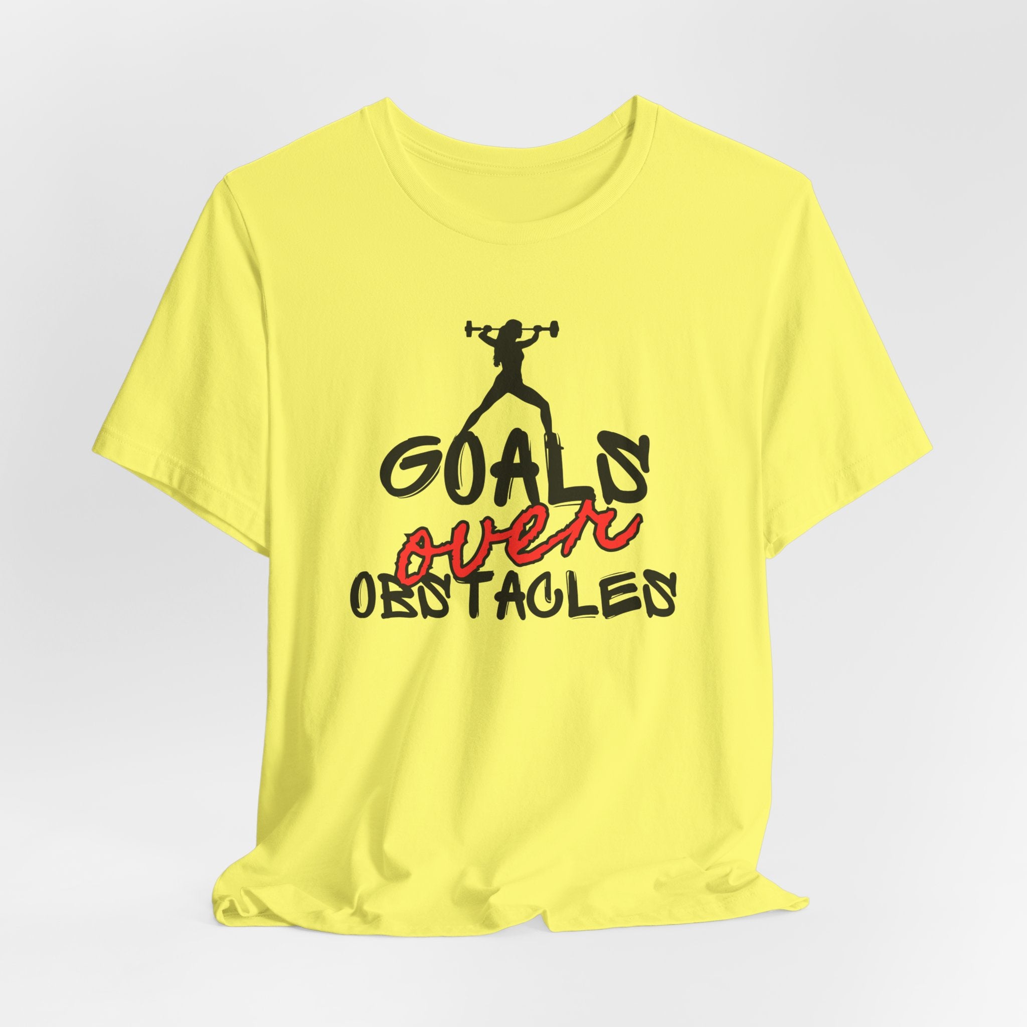 Motivational Fitness Tee - Goals Over Obstacles Shirt, Workout Top, Gym Apparel, Inspirational T-Shirt, Fitness Gift