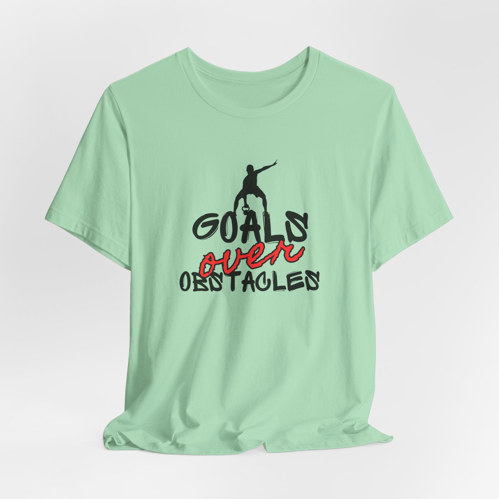Motivational Fitness Tee | Goals Over Obstacles Unisex Heavy Cotton Tee Shirt, Workout Apparel, Inspirational Gift, Casual Daily Wear, Active Lifestyle Top
