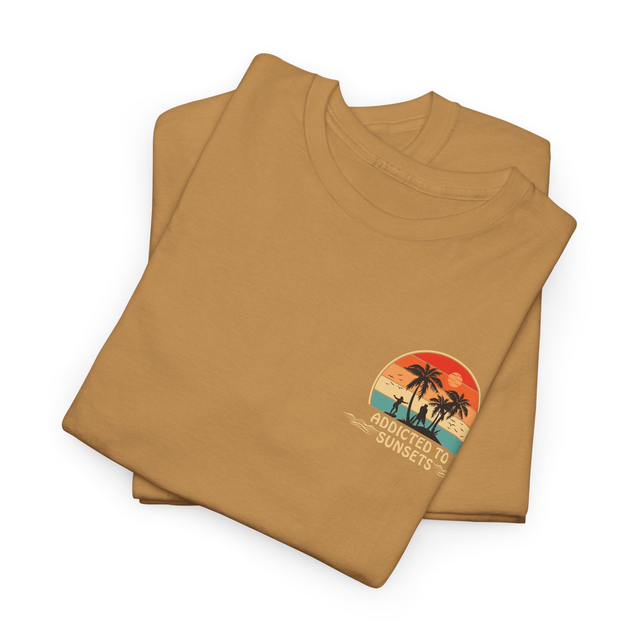 Fun Retro Design Addicted to Sunset  Unisex Tee Shirt