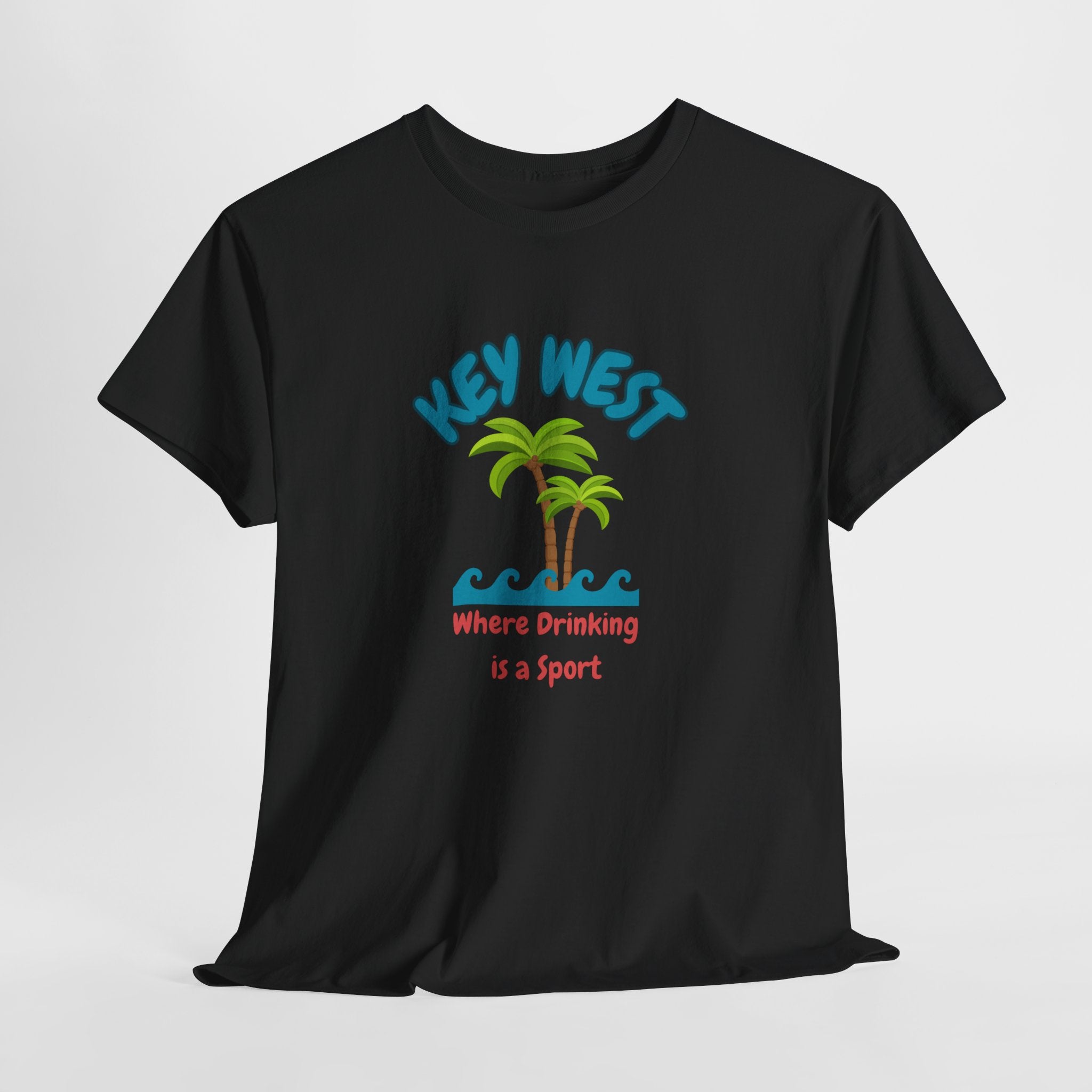 Funny Key West Drinking Unisex Heavy Cotton Tee, Beach Vibe Shirt, Summer Vacation Apparel, Gift for Travelers, Fun Drinking Sport Tee