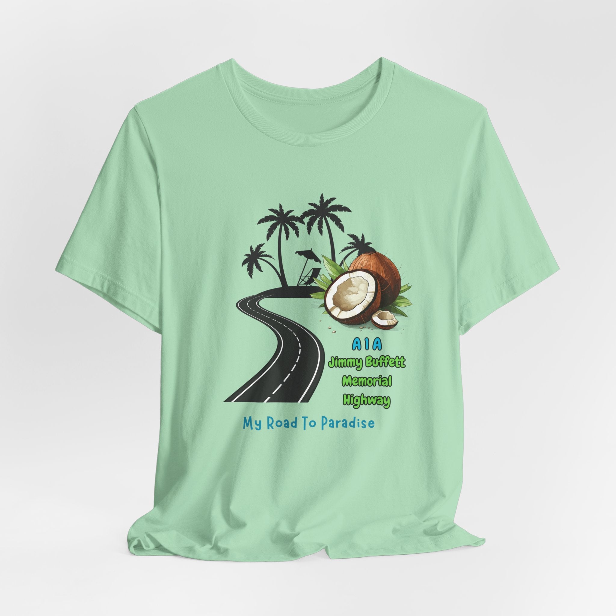 Jimmy Buffett Memorial Highway Road Trip to Paradise Unisex Tee, Summer Vibe Shirt, Gift for Beach Lovers, Casual Travel Top, My Road To Paradise Apparel