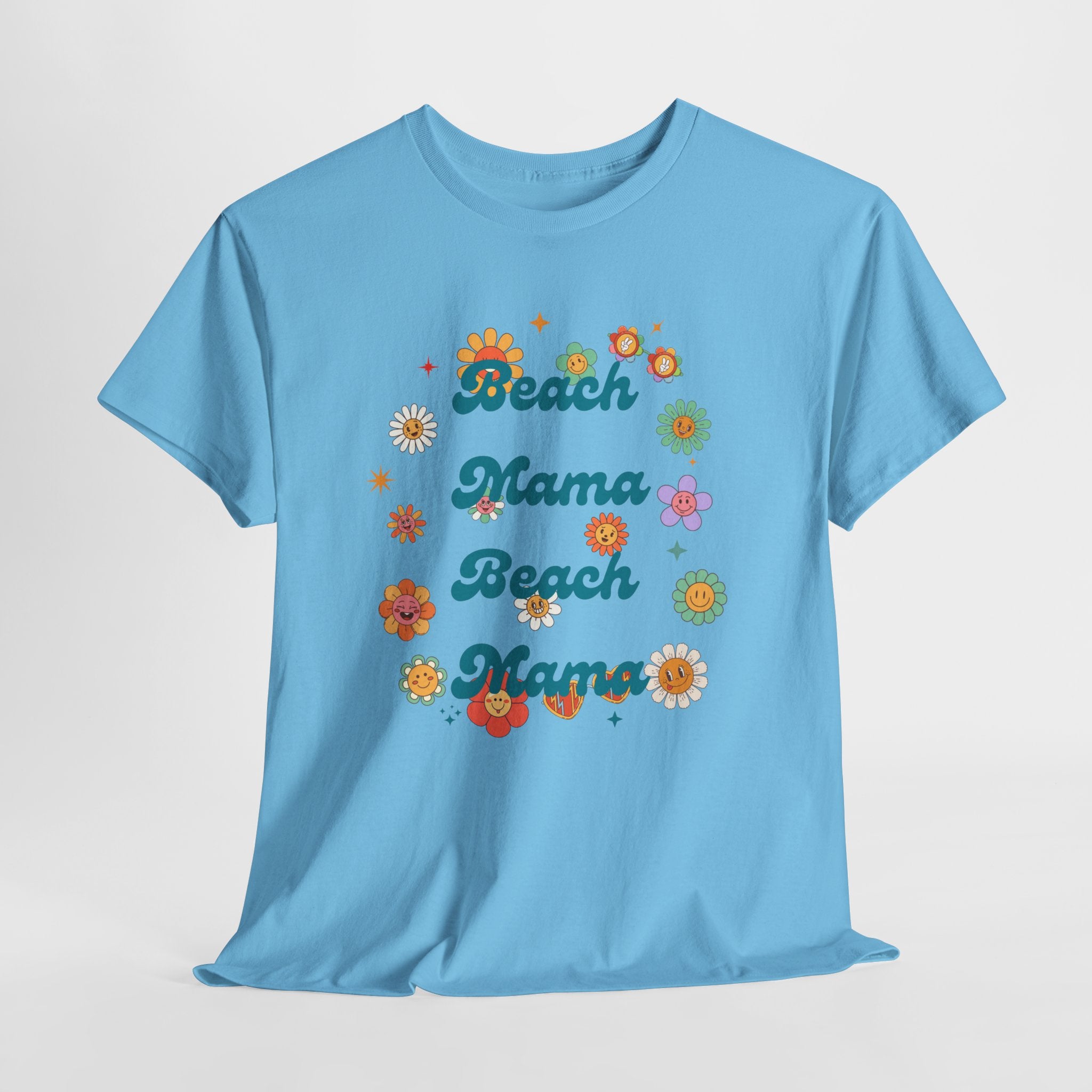 Proud to be a Retro 60's  Beach Mama  "Summer of Love" Tee  Shirt- Unisex Heavy Cotton