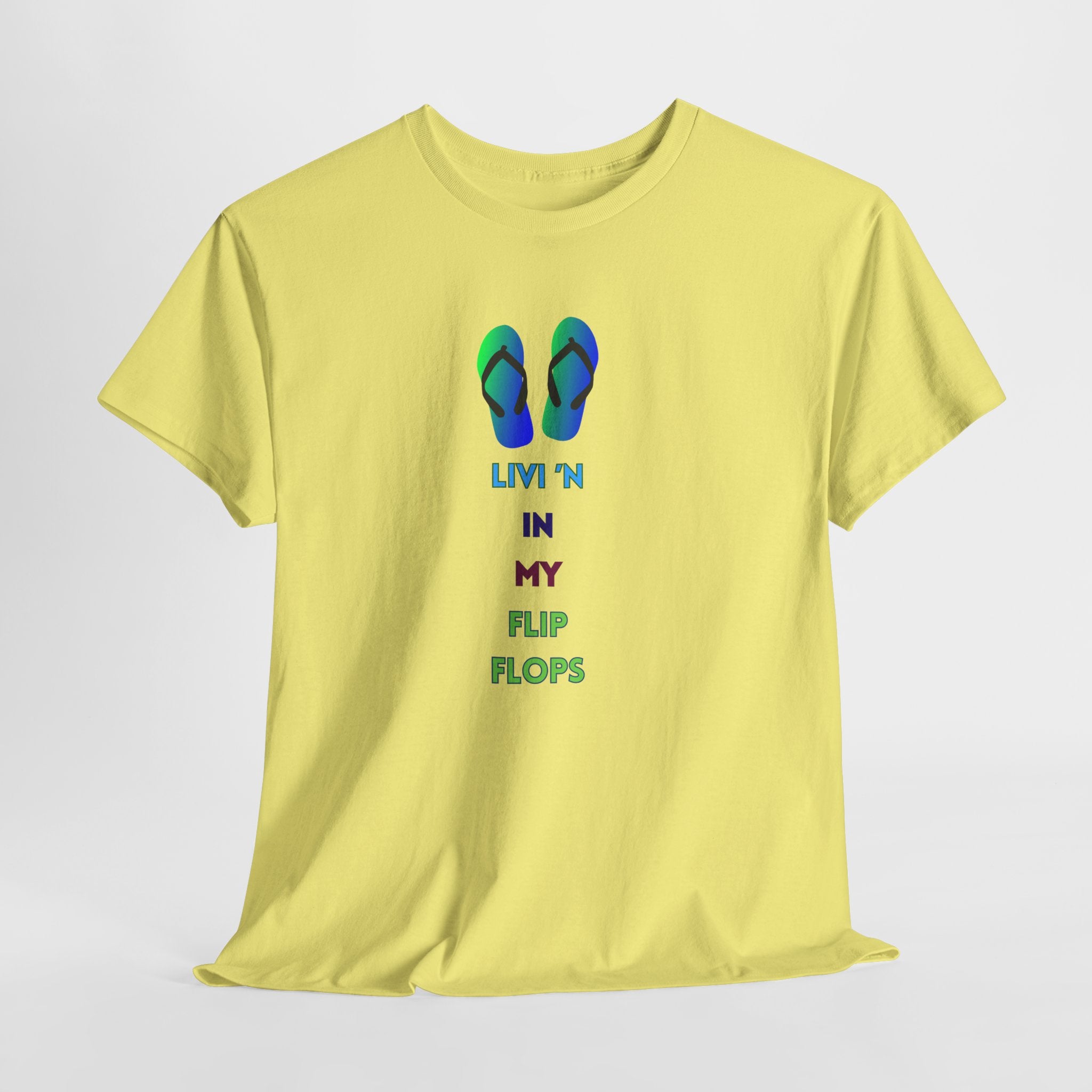 Fun Casual Summer Fun  Livi'n In My Flip Flops - Unisex Heavy Cotton Tee