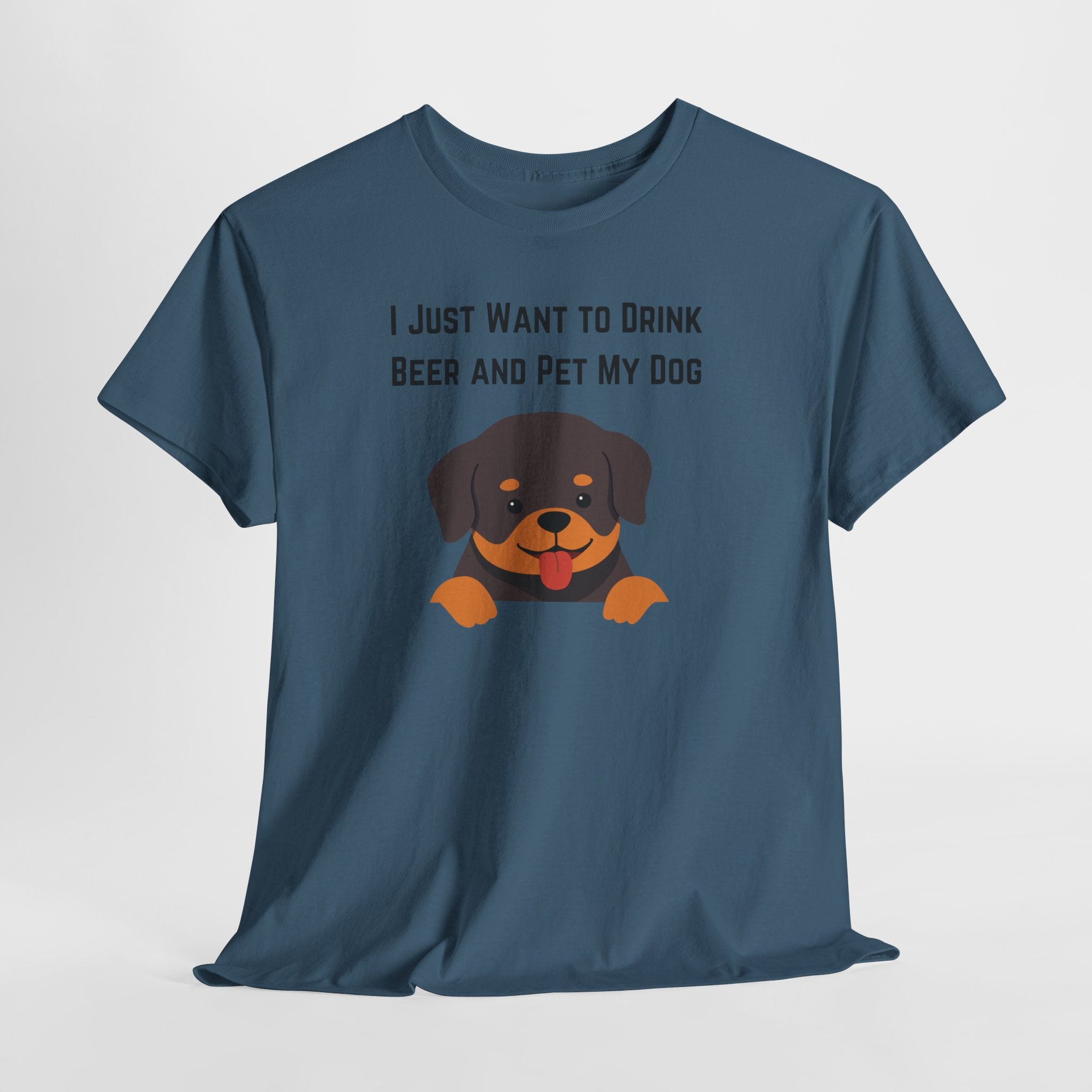 Funny Dog Lover Unisex Heavy Cotton Tee Shirt, Pet Owner Gift T-Shirt, Beer Enthusiast Top, Cute Dog Shirt, Casual Everyday Wear