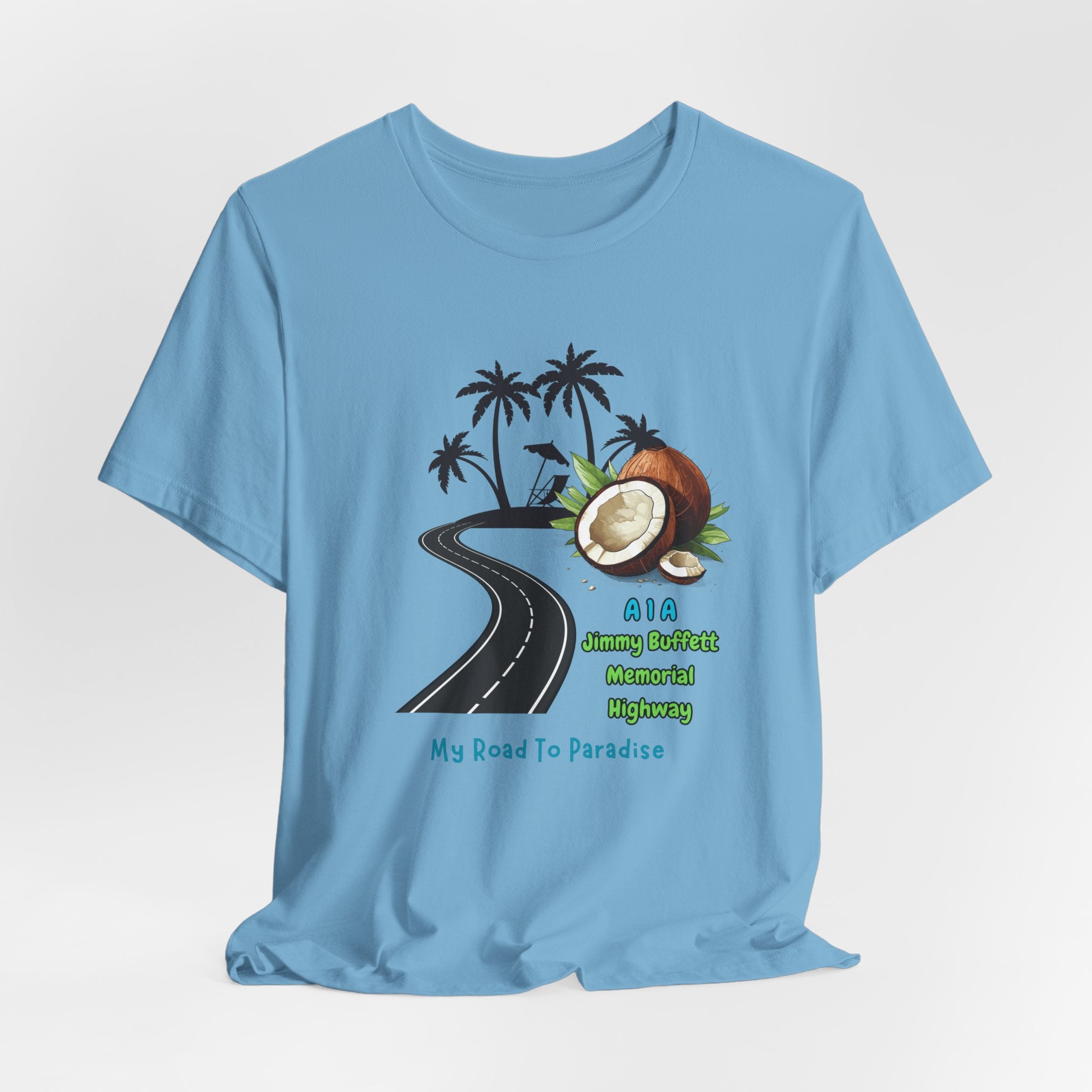 Jimmy Buffett Memorial Highway Road Trip to Paradise Unisex Tee, Summer Vibe Shirt, Gift for Beach Lovers, Casual Travel Top, My Road To Paradise Apparel