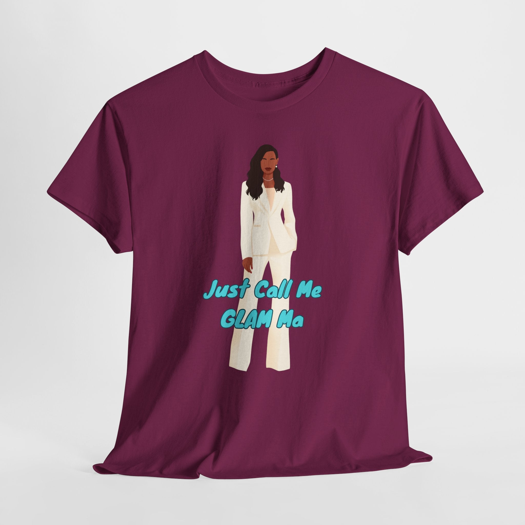 Fun Just Call Me Glam Ma Statement Unisex Heavy Cotton Tee - Shirt   Perfect for Fashion Lovers, Trendy Casual Wear, Gift for Her, Statement Clothing, Fun Outfits