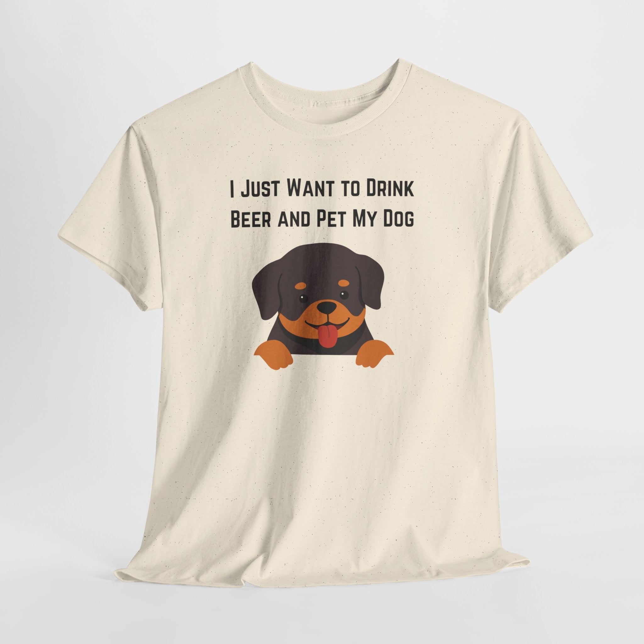 Funny Dog Lover Unisex Heavy Cotton Tee Shirt, Pet Owner Gift T-Shirt, Beer Enthusiast Top, Cute Dog Shirt, Casual Everyday Wear