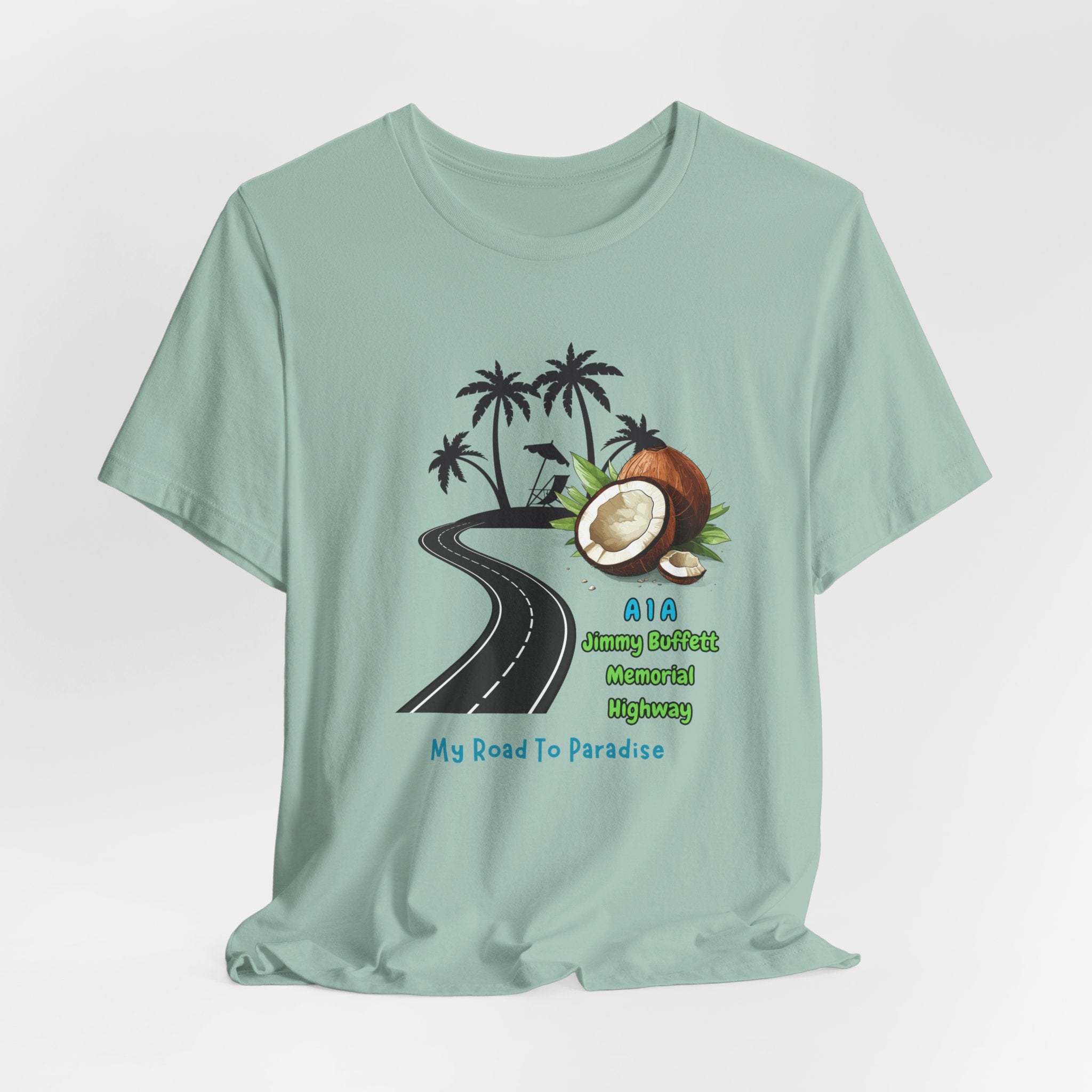 Jimmy Buffett Memorial Highway Road Trip to Paradise Unisex Tee, Summer Vibe Shirt, Gift for Beach Lovers, Casual Travel Top, My Road To Paradise Apparel