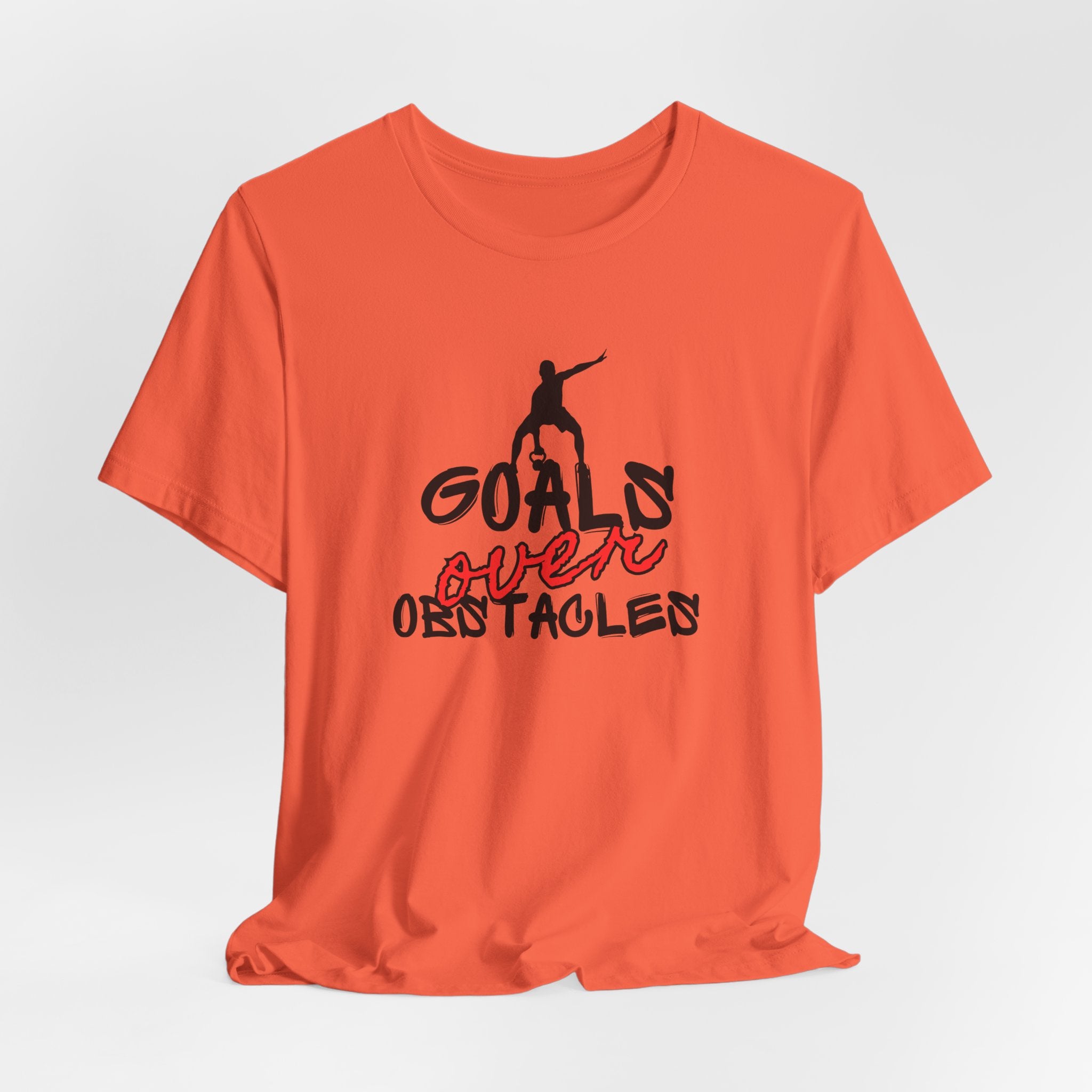 Motivational Fitness Tee | Goals Over Obstacles Unisex Heavy Cotton Tee Shirt, Workout Apparel, Inspirational Gift, Casual Daily Wear, Active Lifestyle Top
