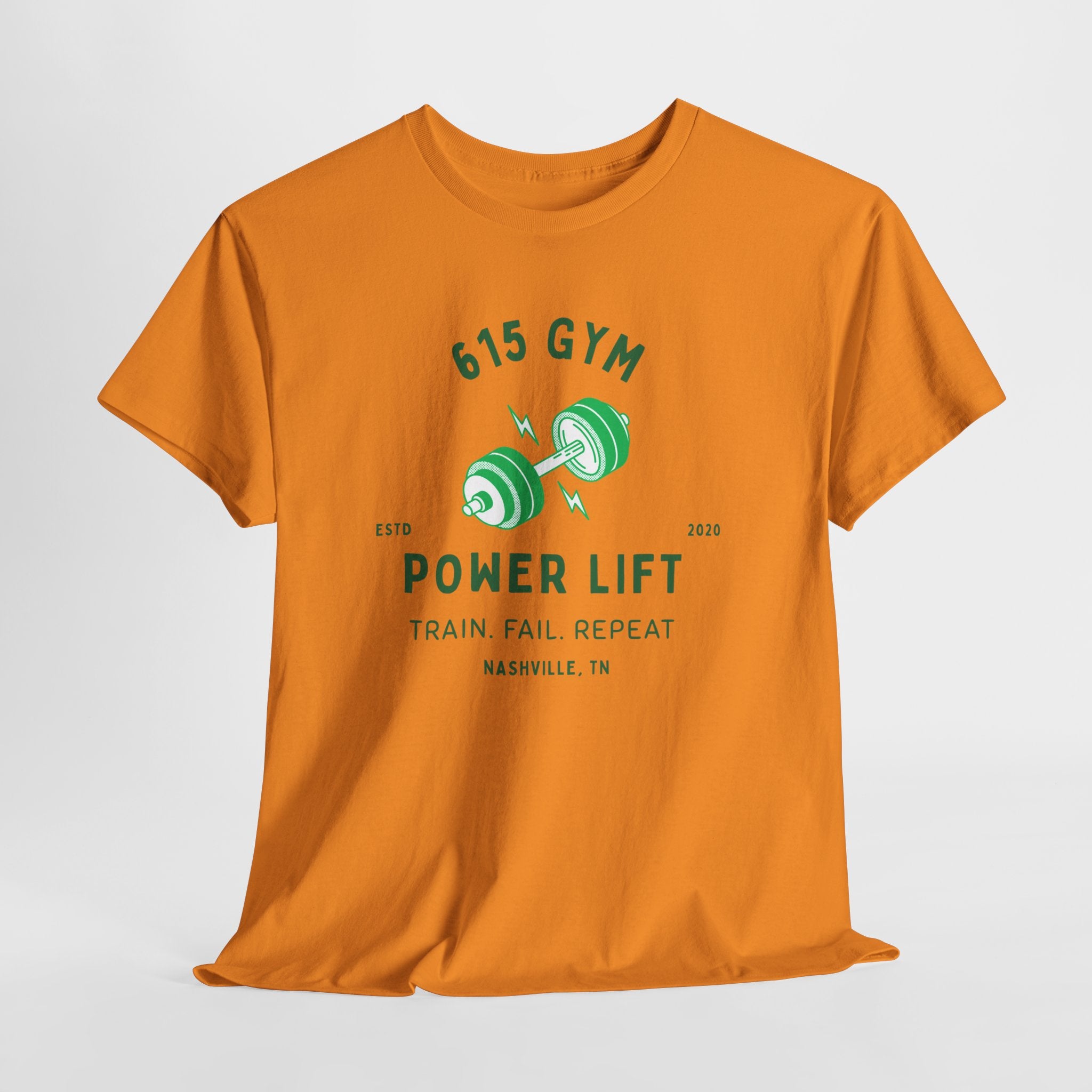 615 Gym Power Lift Nashville, TN  Classic workout gym Unisex Cotton Tee - Workout with Nashville's Popular 615 Gym Design