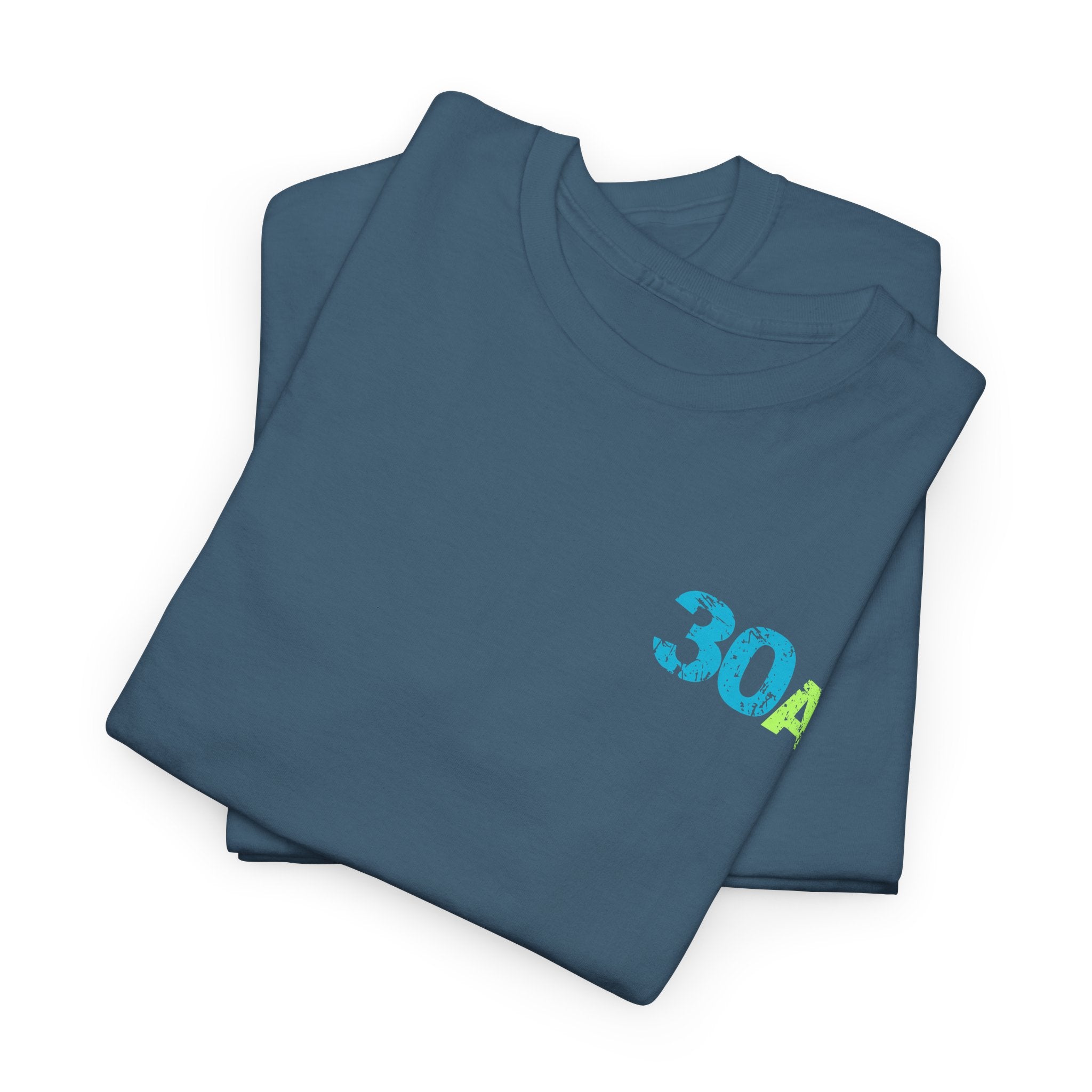 Distressed 30A Beach Logo Unisex Heavy Cotton T-Shirt — Emerald  Coastal Highway Vacation Tee