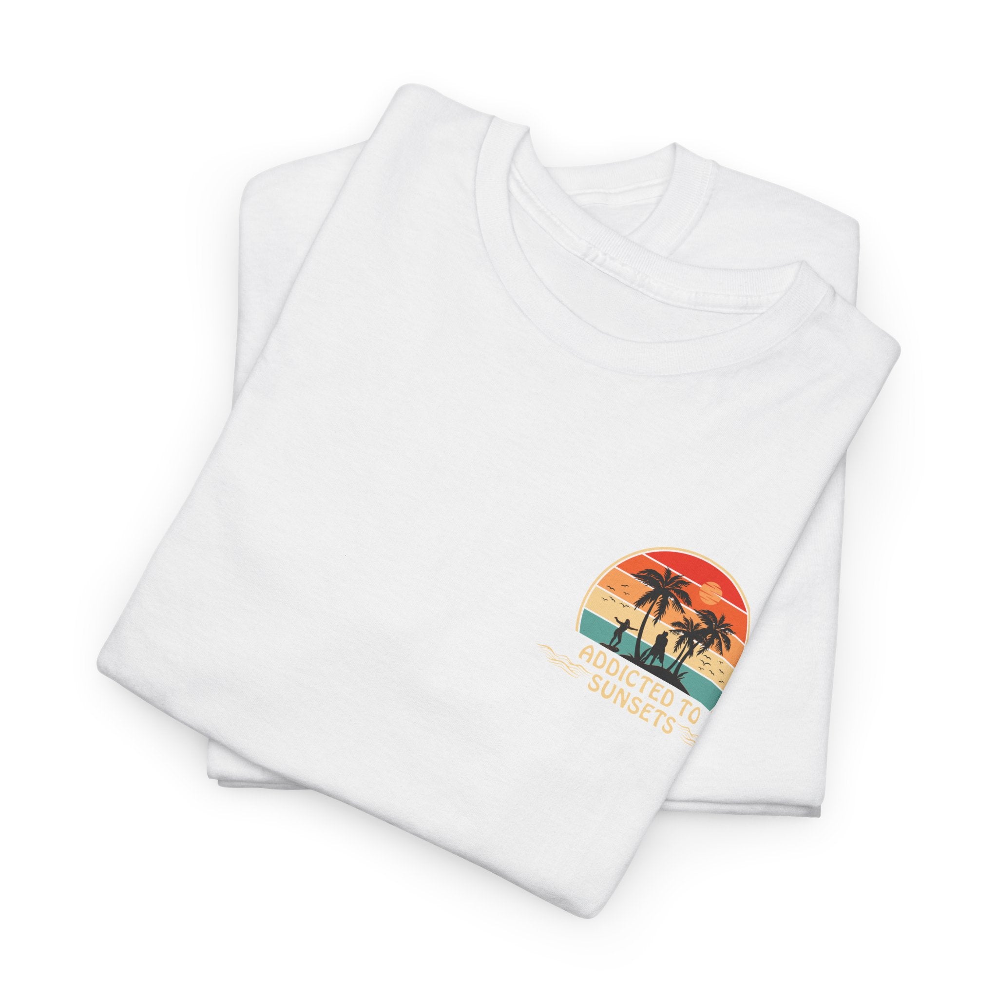 Fun Retro Design Addicted to Sunset  Unisex Tee Shirt