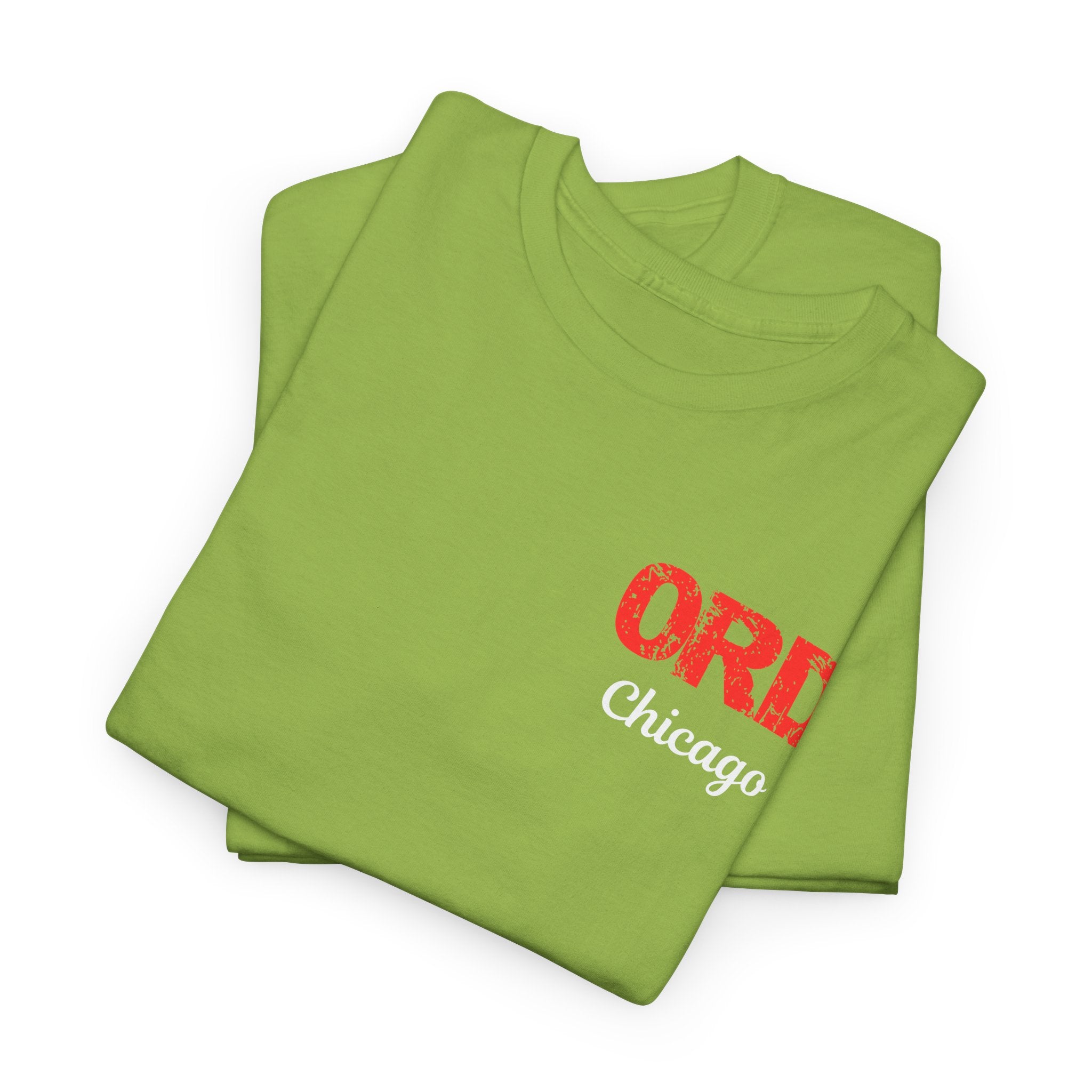 ORD Chicago International Airport Distressed Letter Unisex Heavy Cotton Tee Shirt