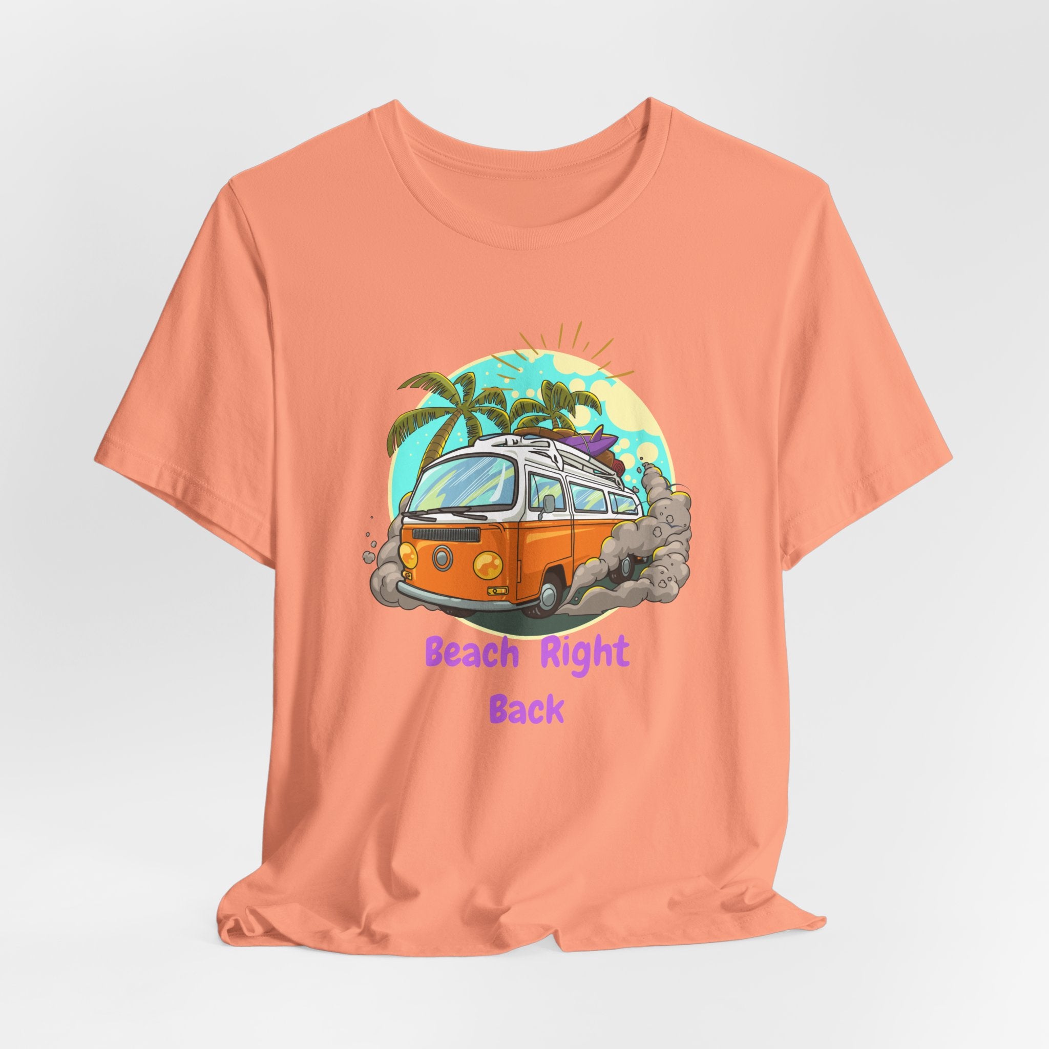 Retro VW Bus Beach Right Back Unisex Heavy Cotton Tee Shirt Design, Summer Shirt, Travel Tee, Casual Wear, Vacation Gift, Beach Holiday Clothing