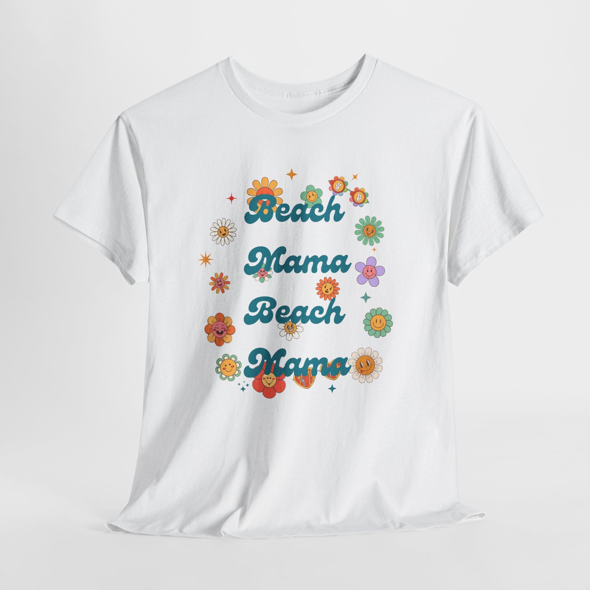 Proud to be a Retro 60's  Beach Mama  "Summer of Love" Tee  Shirt- Unisex Heavy Cotton
