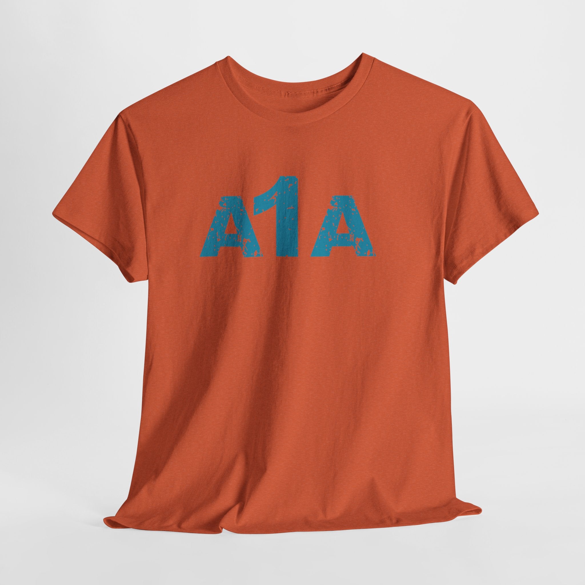 Headin Down The Coast on A1A Retro Beach Unisex Heavy Cotton T‑Shirt — Vintage Florida Highway Nautical Tee