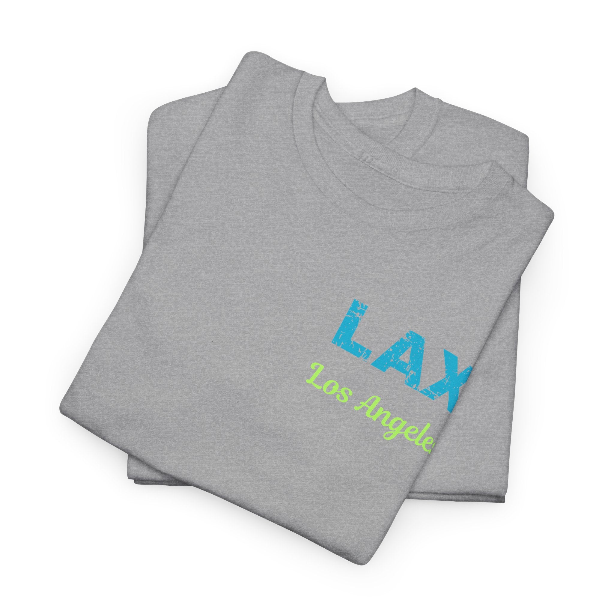Distressed Letter LAX Los Angeles International Airport  Unisex Heavy Cotton Tee Shirt
