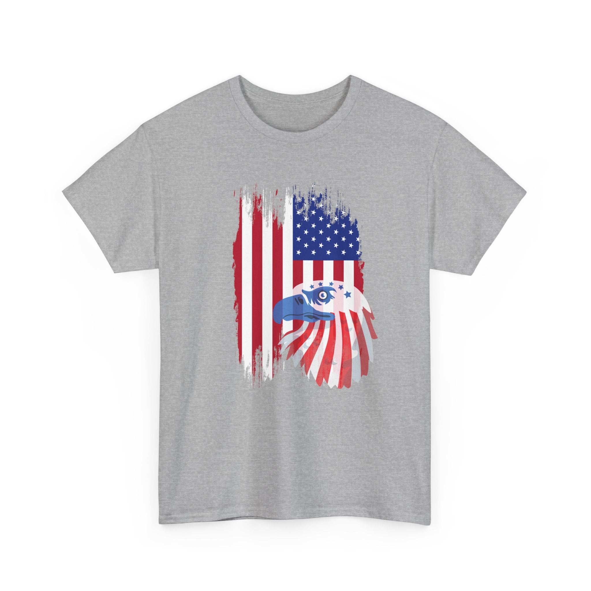 Patriotic Eagle and Flag  Unisex  Cotton T-Shirt, Casual Wear, Independence Day Gift, American Pride Shirt, 4th of July Outfit